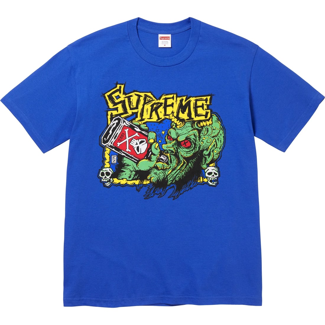 Royal Blue Supreme Graphic Cotton T Shirt Size Medium: Royal Blue Supreme Graphic Cotton T Shirt Size Medium The Supreme Fuckin Blowout Royal Tee is crafted from premium cotton, offering a relaxed fit designed for comfort and bold streetwear style. Featur