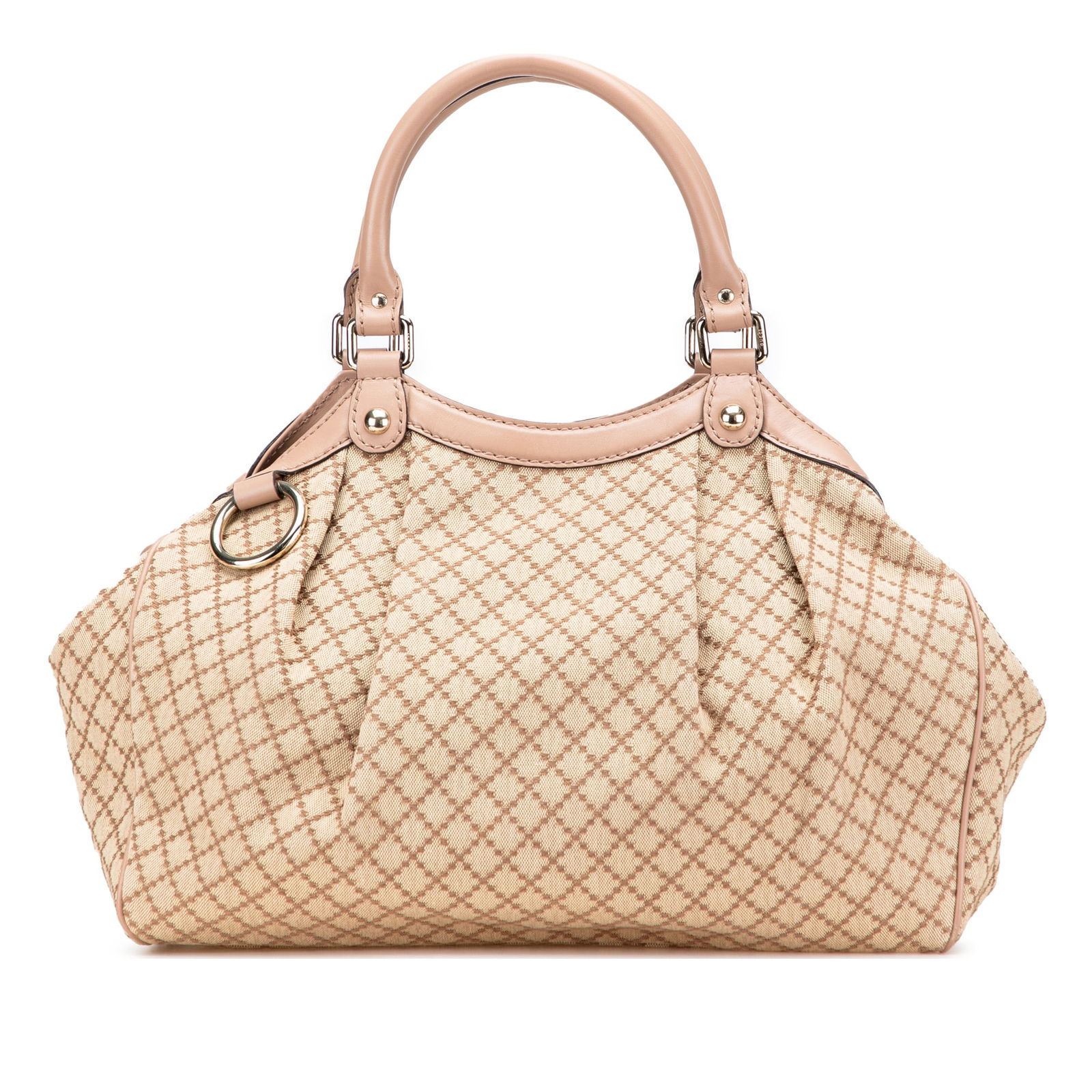 Gucci Medium Diamante Canvas Sukey Tote Brown Fabric Bag: Gucci Medium Diamante Canvas Sukey Tote Brown Fabric Bag This Gucci Medium Diamante Canvas Sukey Tote is a stylish and functional accessory crafted from durable canvas with luxurious leather trim. It