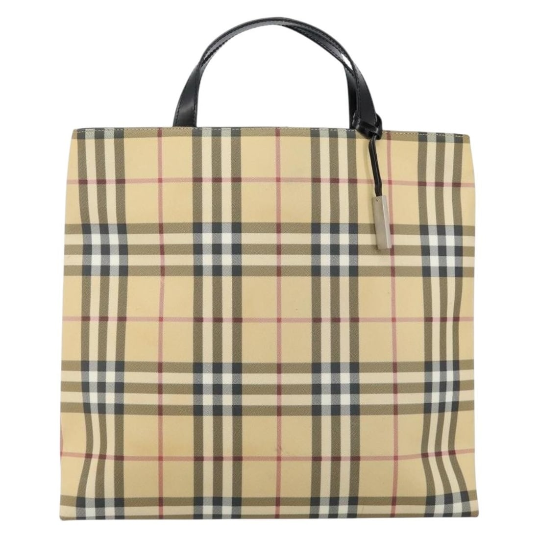 Nova Check beige canvas tote by Burberry Italy: Nova Check beige canvas tote by Burberry Italy This pre-owned Burberry Nova Check Tote features the iconic canvas check pattern in beige. Designed for women, the tote shows signs of use including surf