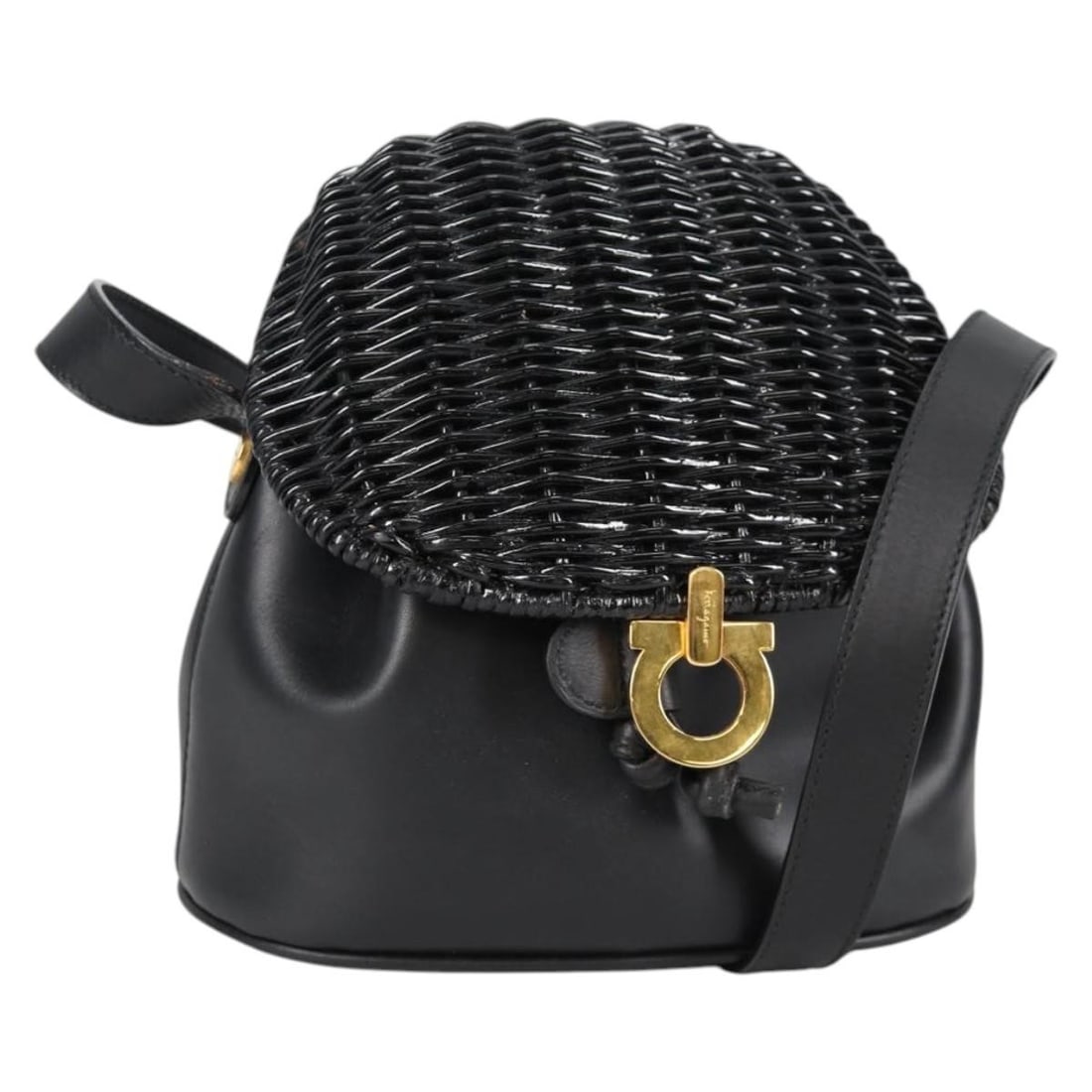 Gancini Black Leather Shoulder Bag by Salvatore Ferragamo (1 of 18)