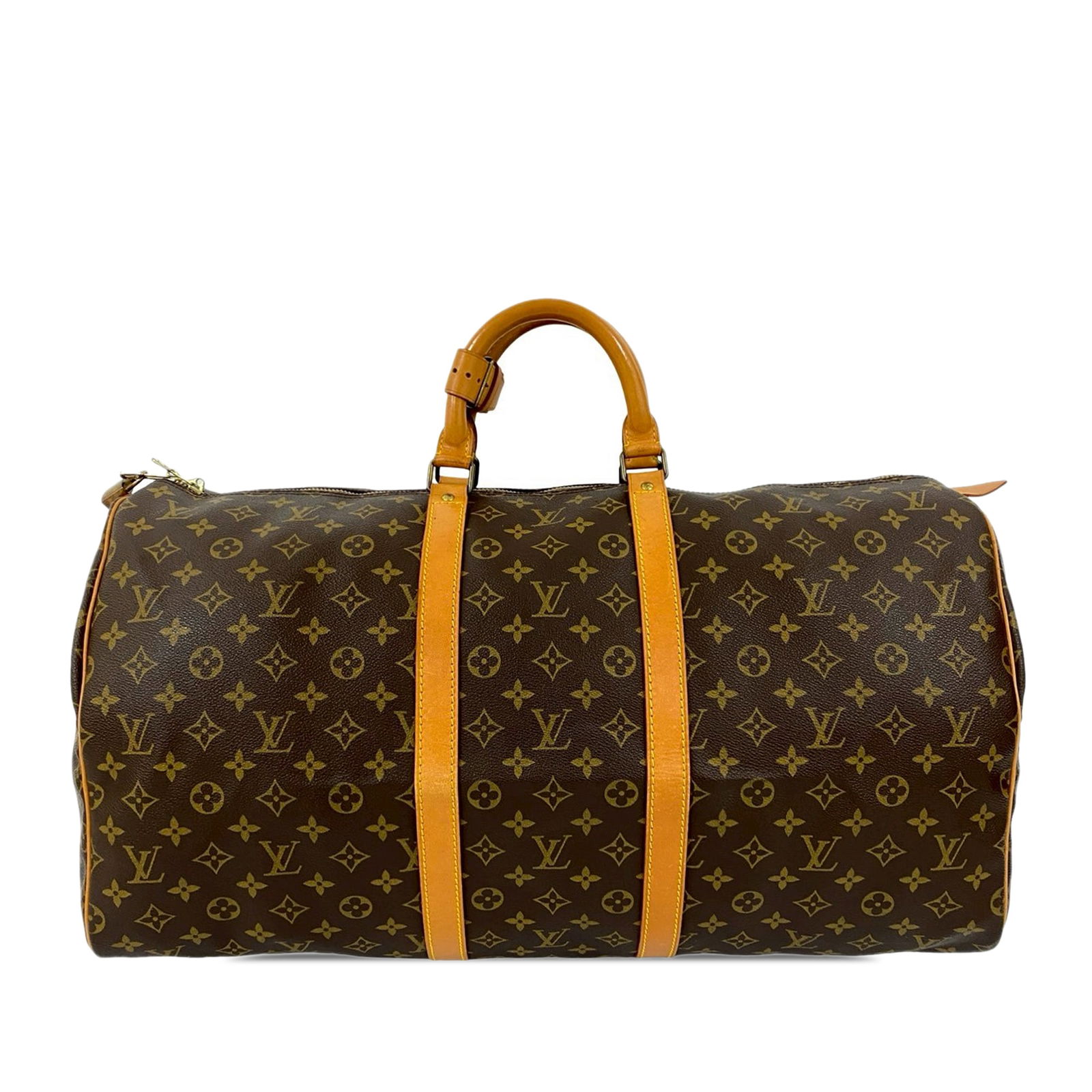 Louis Vuitton Keepall 55 Monogram Canvas Travel Bag with Vachetta Leather Trim (1 of 8)