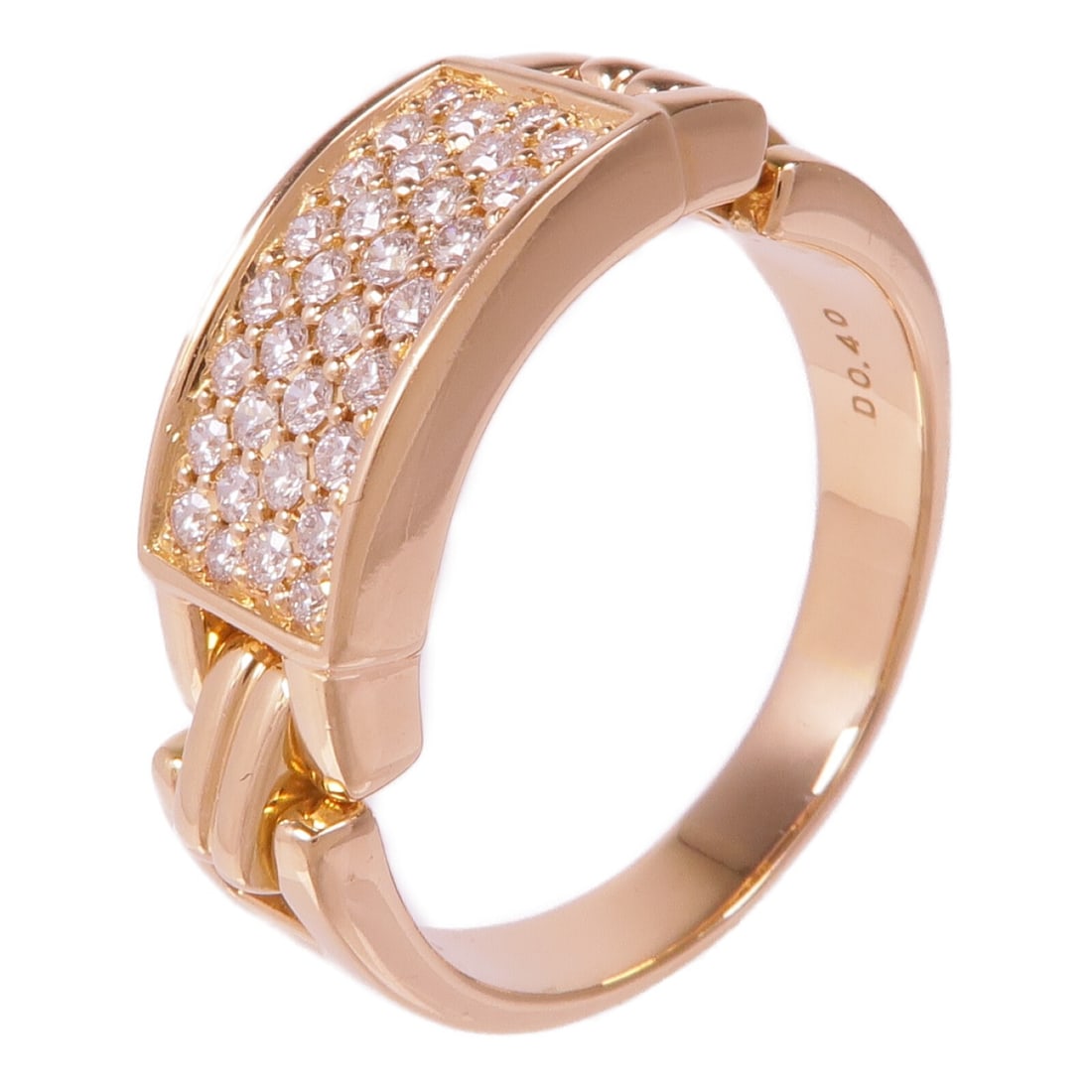 JEWELRY 18K Pink Gold Diamond Ring Size 8.5: JEWELRY 18K Pink Gold Diamond Ring Size 8.5 This exquisite Diamond Ring is crafted in 18K Pink Gold (K18PG), showcasing a stunning clear diamond as the main stone. The ring is designed in a classic st