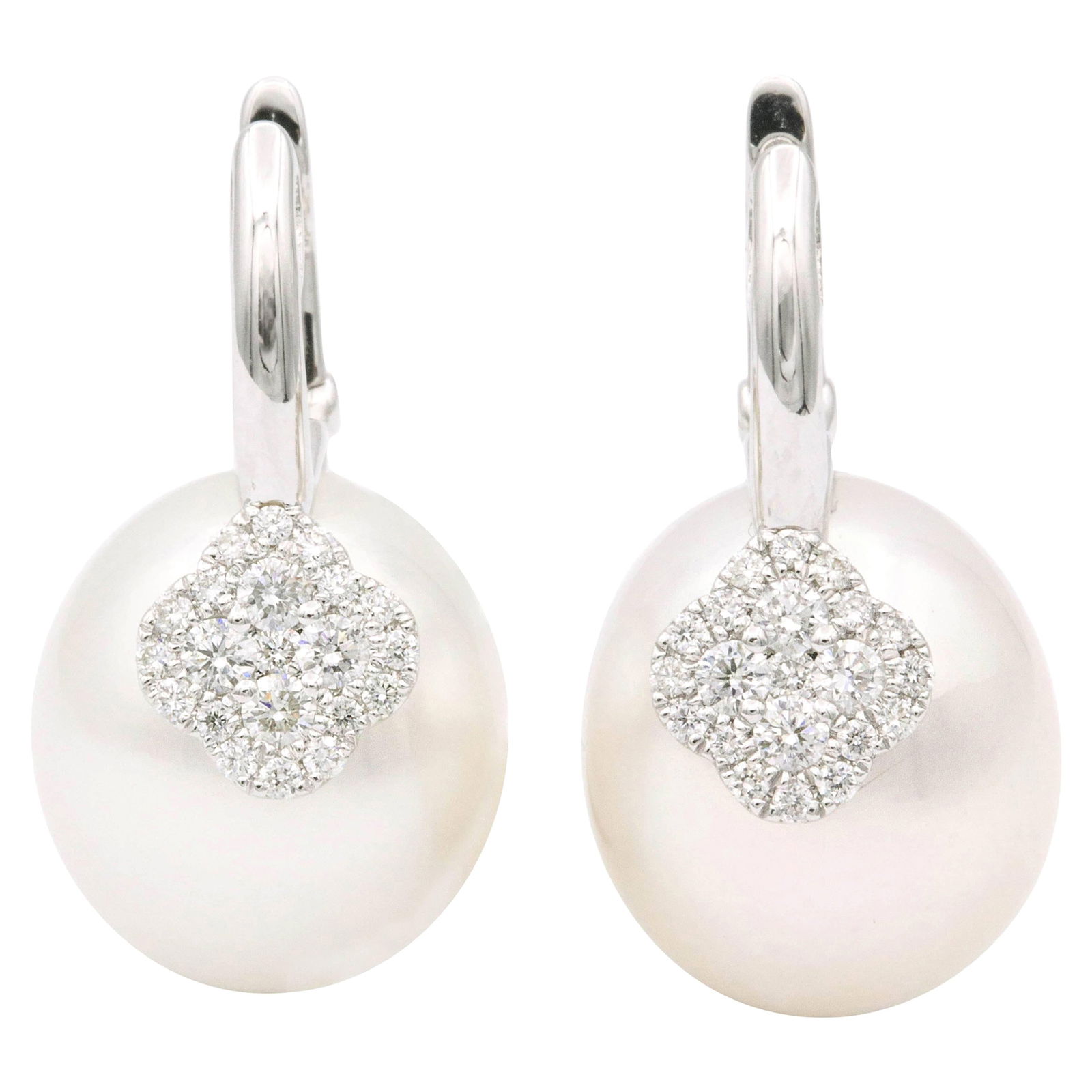 Harbor Diamonds South Sea Pearl Drop Earrings 18k Gold with Diamond Accent (1 of 7)