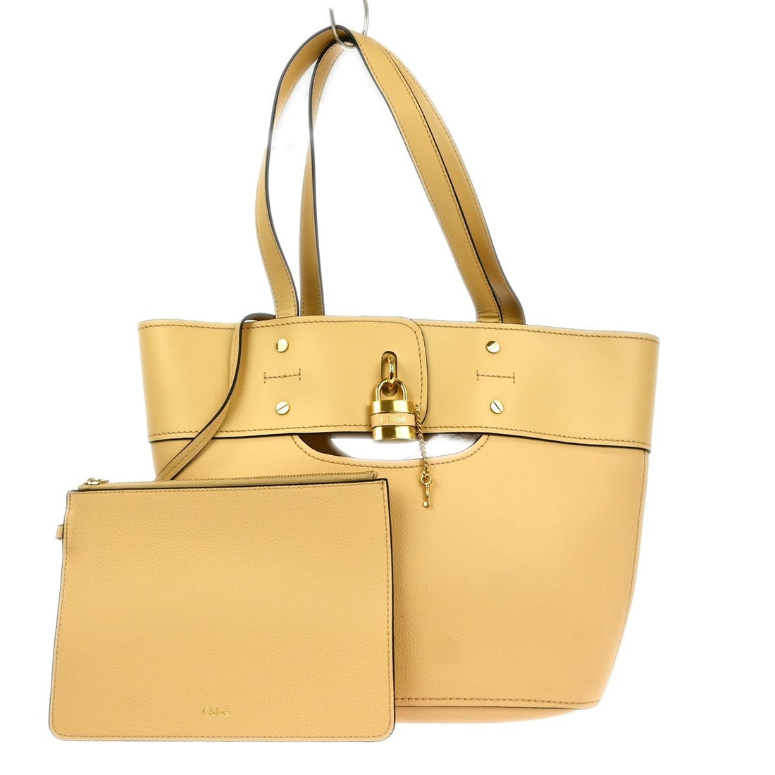 Chloe Aby Beige Leather Tote Bag from Italy: Chloe Aby Beige Leather Tote Bag from Italy This Chloe Aby Tote features a beige leather exterior and is designed for women. It is made in Italy and comes in a used condition with some damages, but no