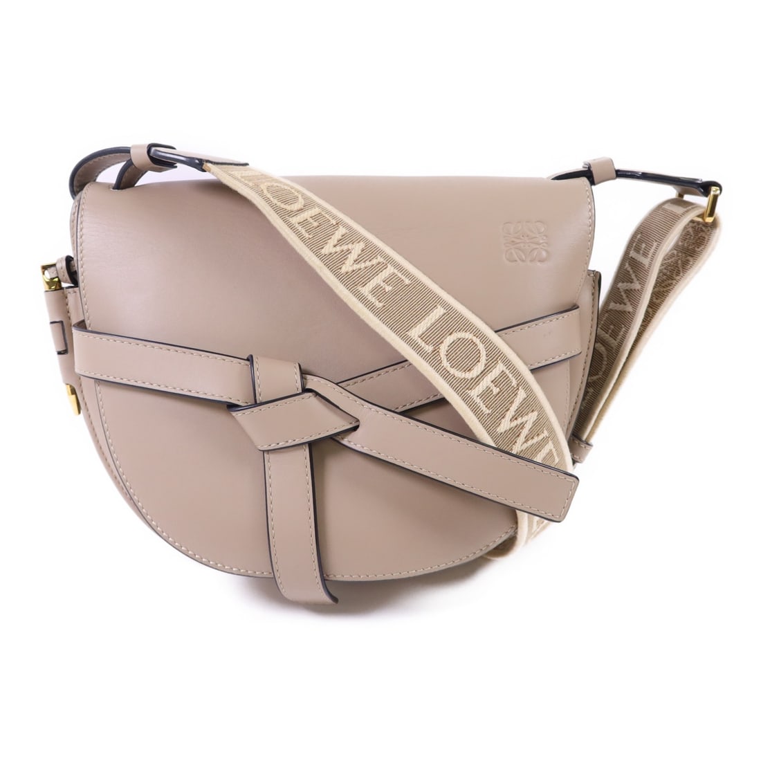 Small Gate Shoulder Bag by LOEWE in Beige Calfskin with Gold Hardware (1 of 17)