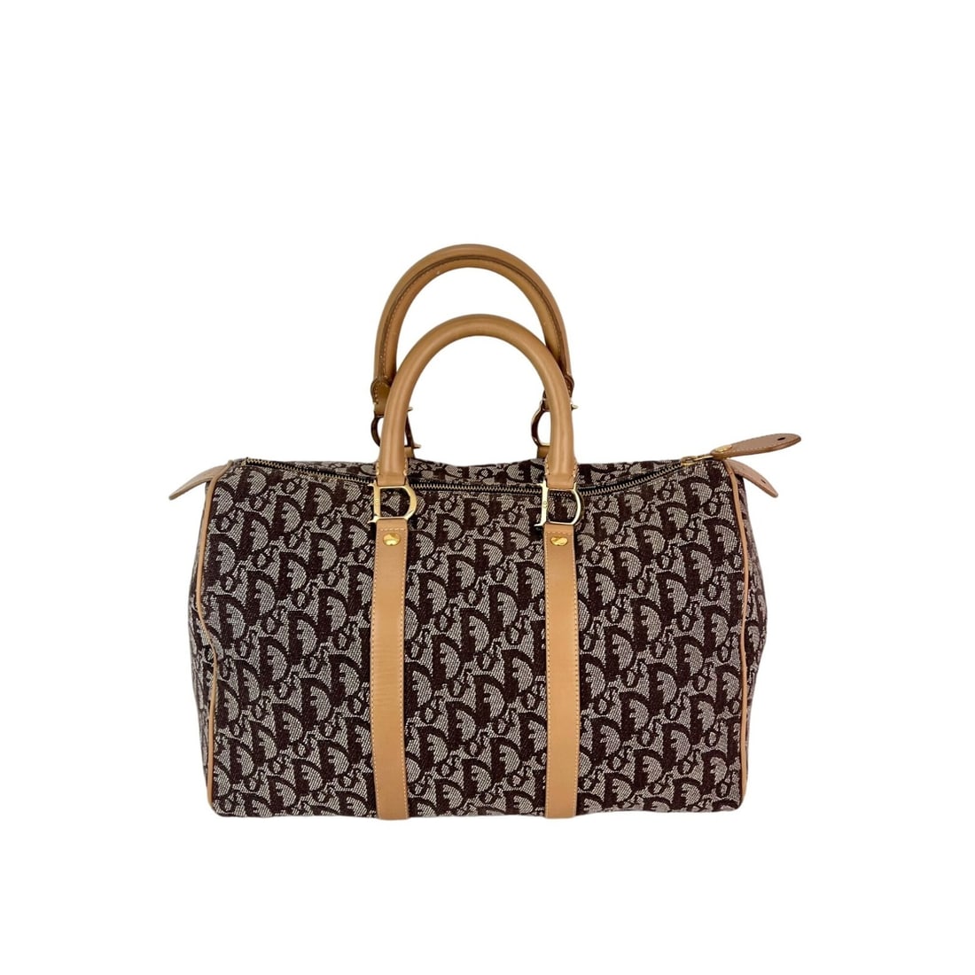 Christian Dior Vintage Trotter Diorissimo Brown Canvas Satchel Bag: Christian Dior Vintage Trotter Diorissimo Brown Canvas Satchel Bag This stunning Christian Dior Vintage Trotter Diorissimo Medium Brown Boston Bag is a perfect blend of style and functionality. With a