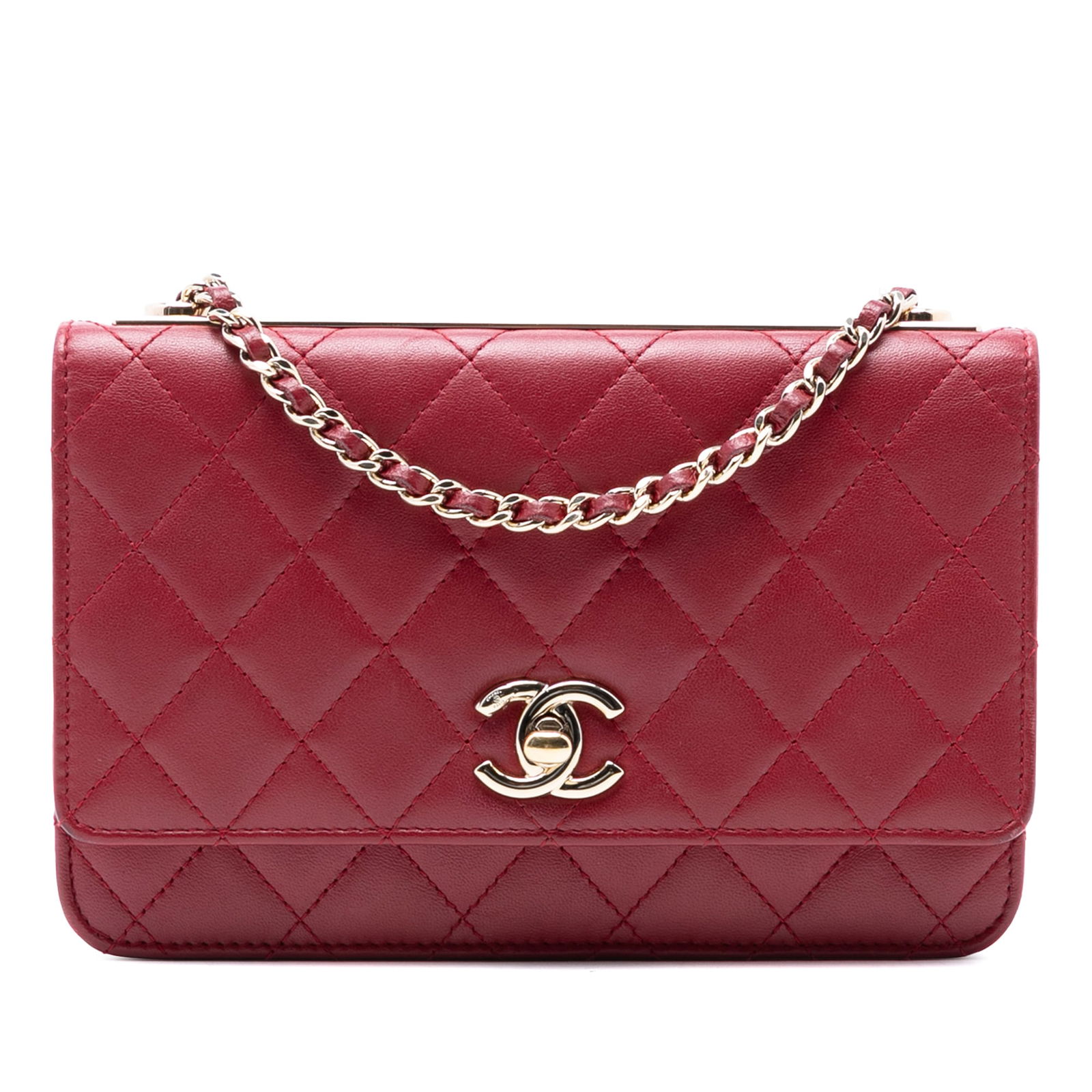 Red Chanel Trendy CC Lambskin Leather Wallet On Chain Bag (1 of 7)