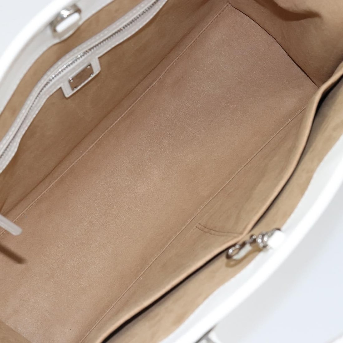 MCM White Gold Leather Hand Bag Auth MR1564 Korea - 10