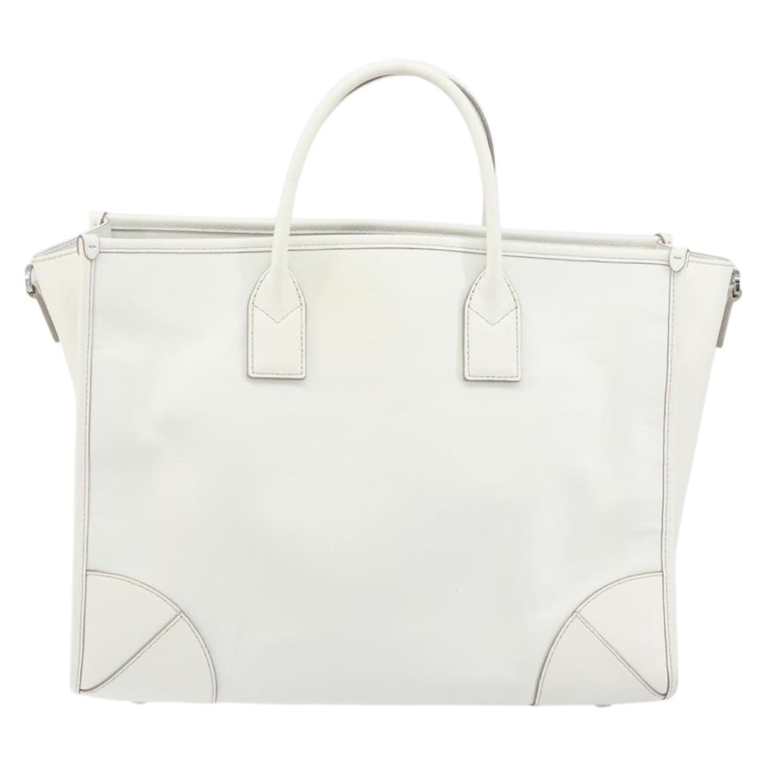 MCM White Gold Leather Hand Bag Auth MR1564 Korea - 2