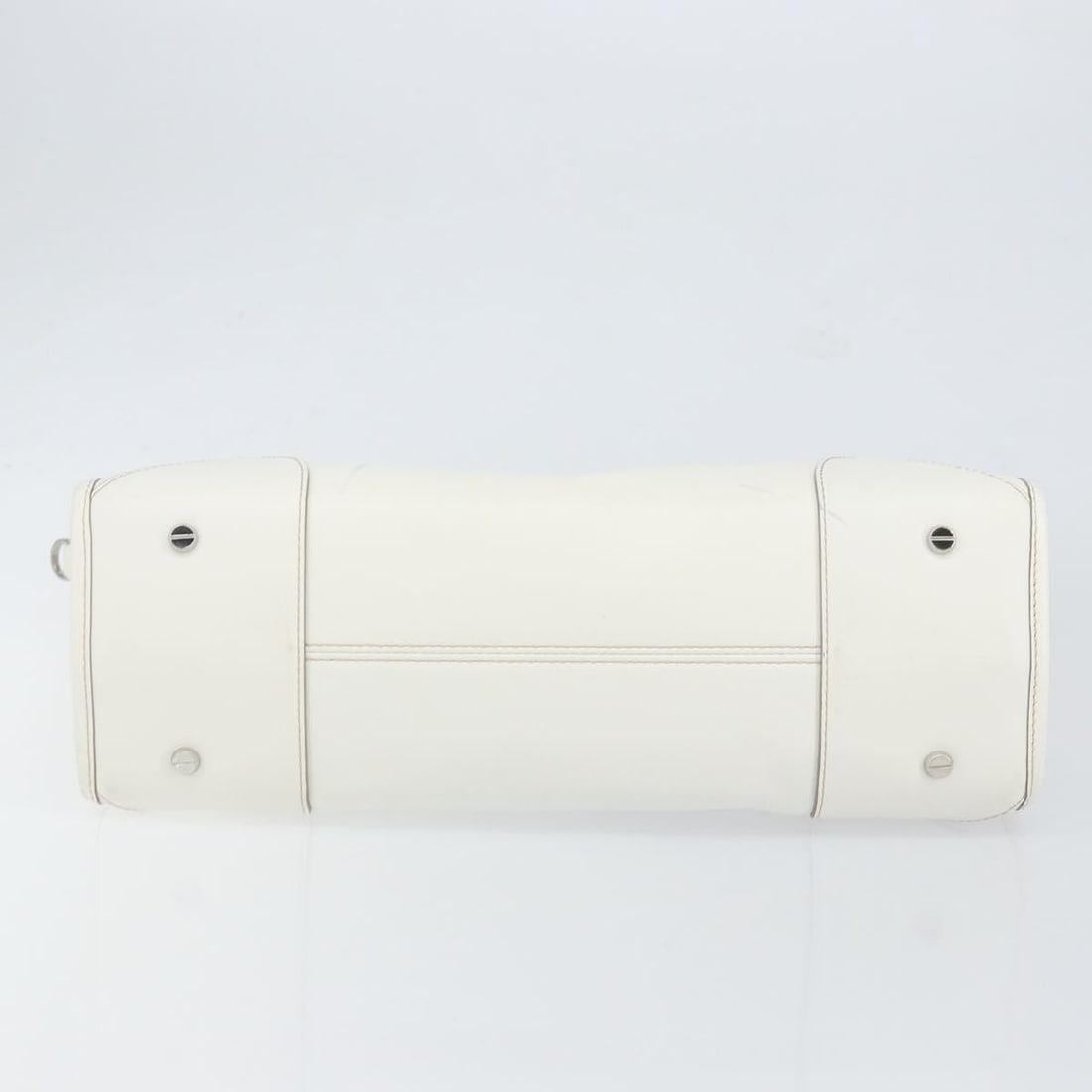 MCM White Gold Leather Hand Bag Auth MR1564 Korea - 5