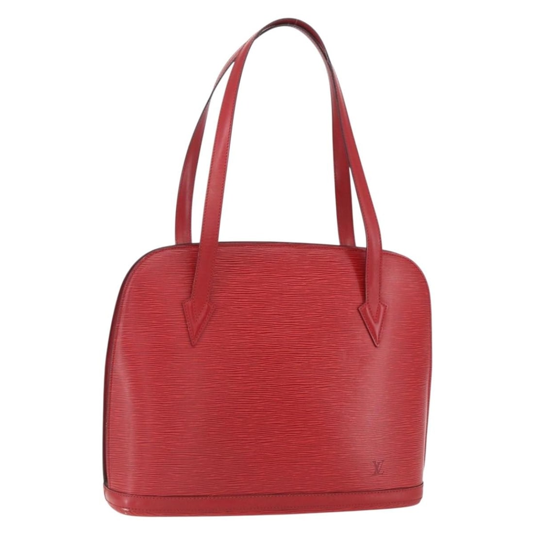 Louis Vuitton Lussac Red Epi Leather Shoulder Bag France: Louis Vuitton Lussac Red Epi Leather Shoulder Bag France This Louis Vuitton Lussac handbag features a striking red Epi leather exterior, designed for women. Made in France, the bag offers a spacious i