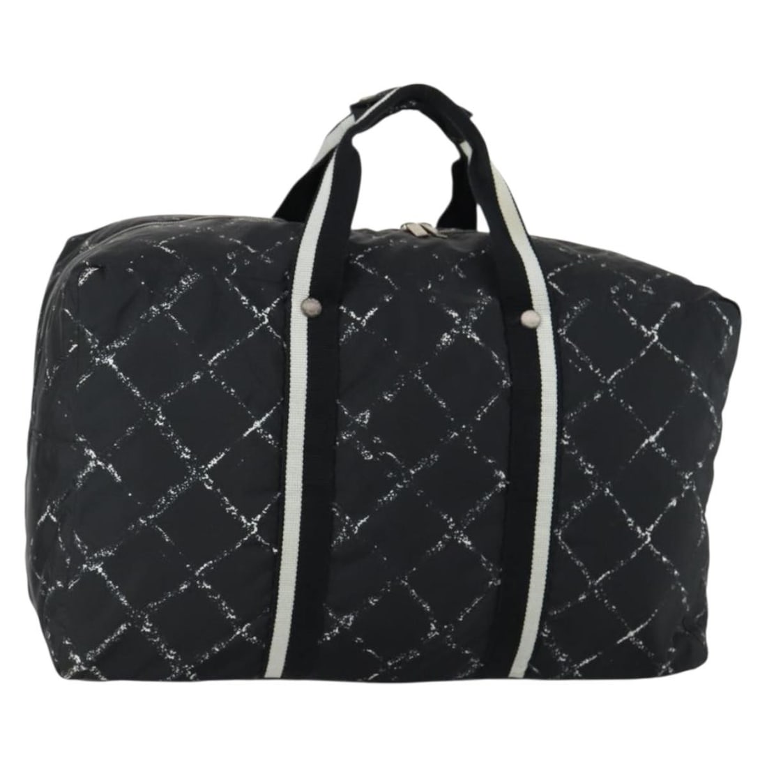 Chanel Travel Line Nylon Boston Tote Black 53cm: Chanel Travel Line Nylon Boston Tote Black 53cm This pre-owned Chanel Travel Line Boston bag features a black nylon exterior designed for unisex use. It offers a spacious design suitable for travel an