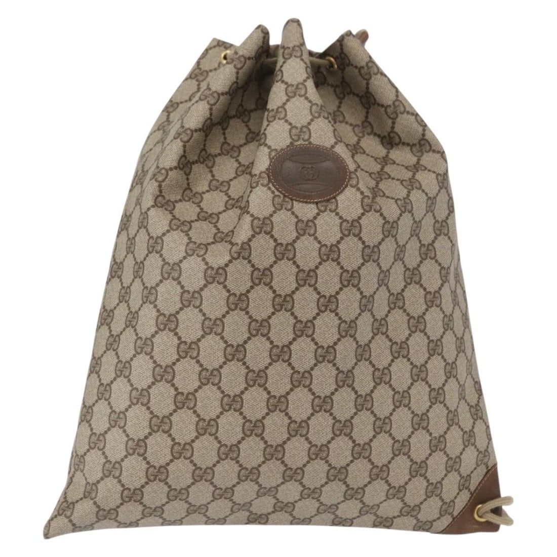 Gucci Beige GG Canvas and Leather Drawstring Shoulder Bag (1 of 18)