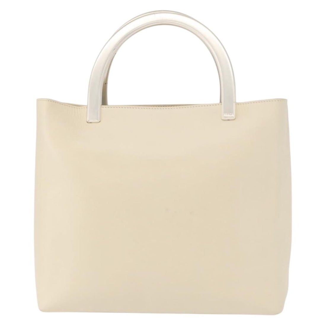 Prada White Leather Vintage Tote Bag 24cm by 21cm by 8cm (1 of 18)