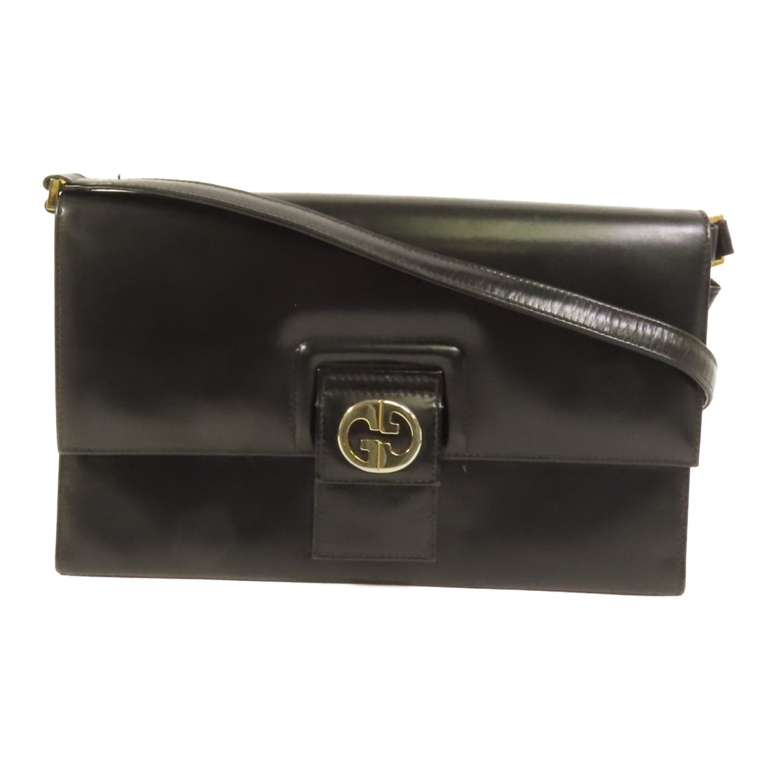Black Calfskin GUCCI GG Vintage Shoulder and Clutch Bag Gold Hardware (1 of 15)