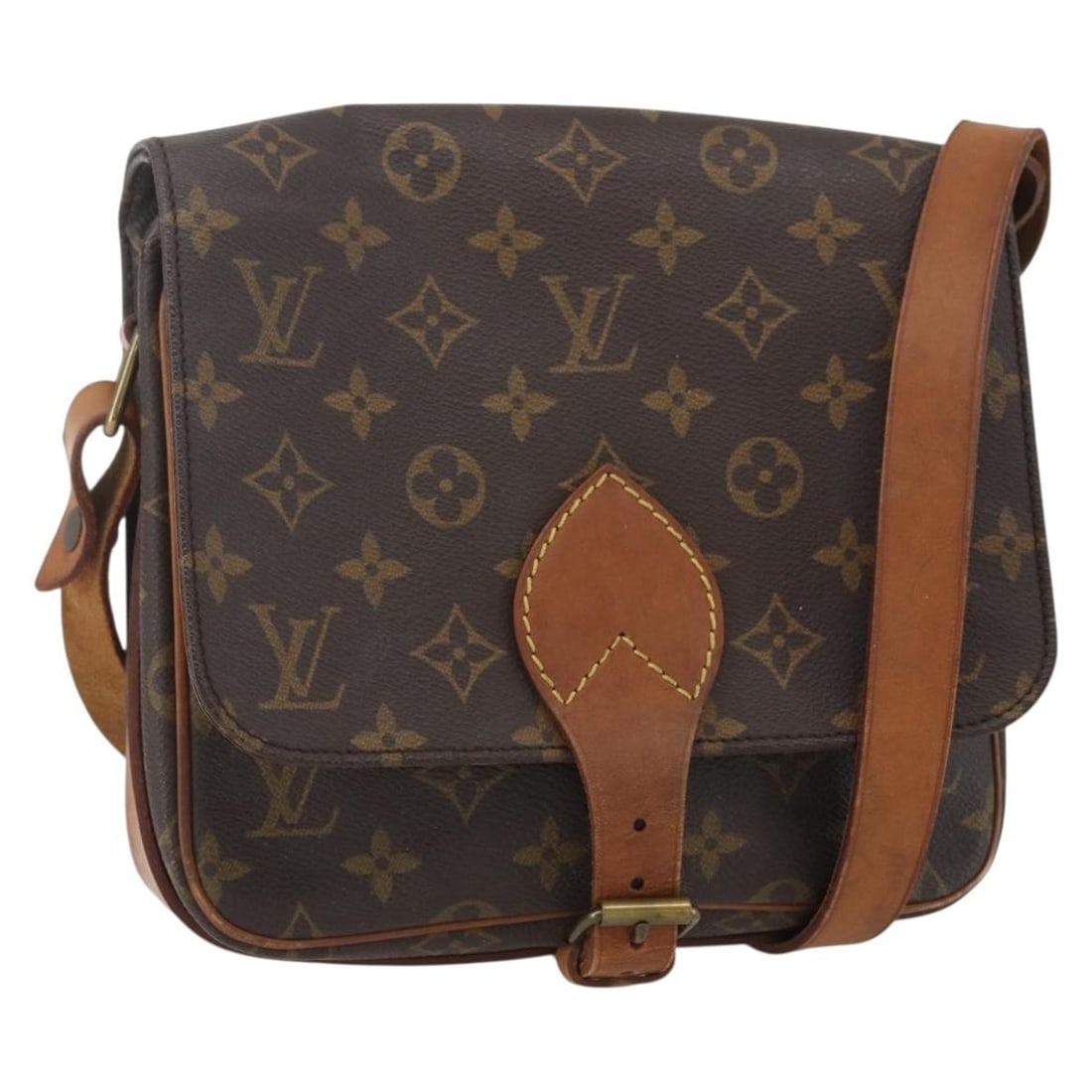 Cartouchiere Shoulder Bag in Monogram Canvas by Louis Vuitton: Cartouchiere Shoulder Bag in Monogram Canvas by Louis Vuitton This pre-owned Louis Vuitton Cartouchiere handbag features the iconic monogram canvas and is designed for women. The brown canvas exterior