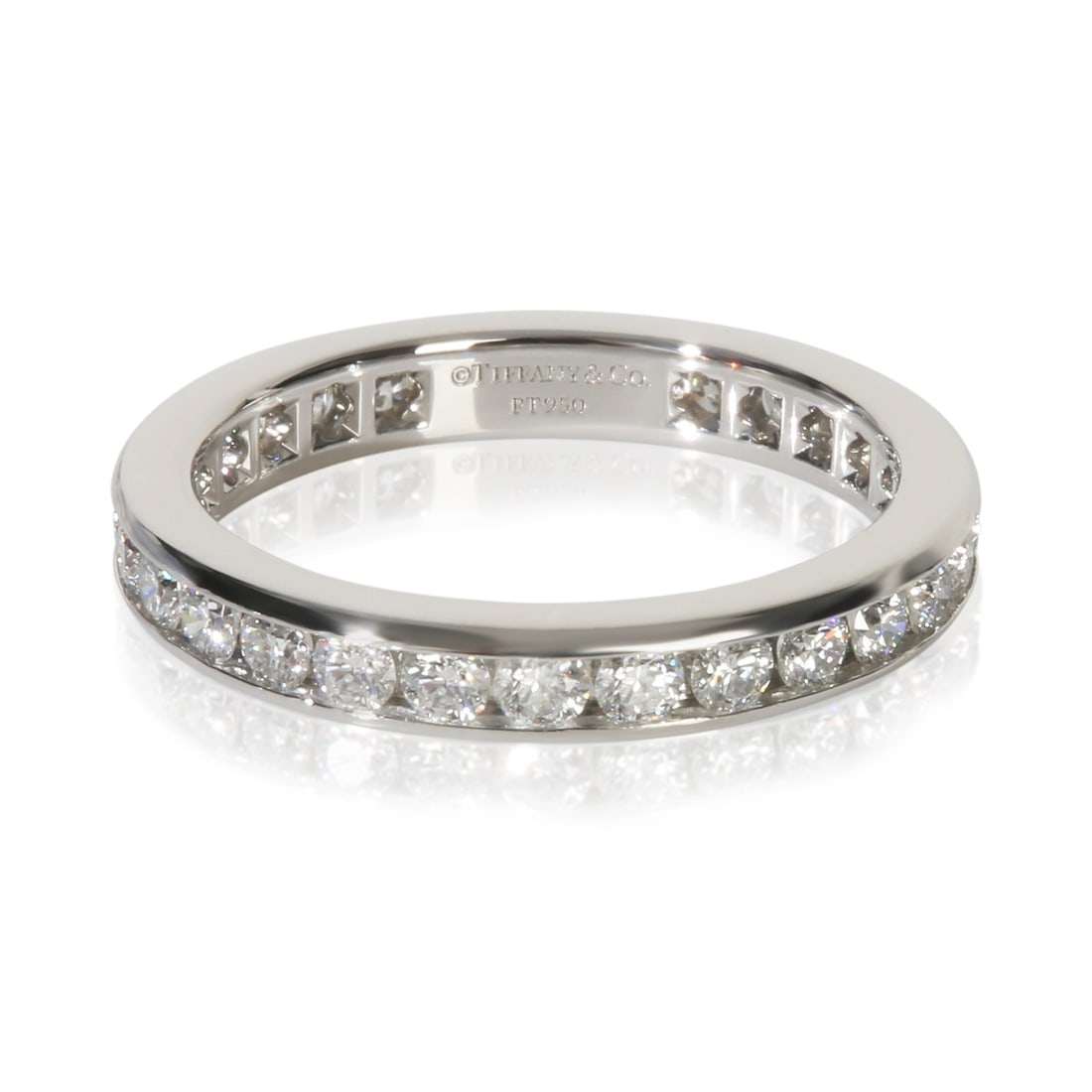 Platinum Diamond Channel Eternity Ring by Tiffany & Co. with Box Size 6.5 (1 of 6)