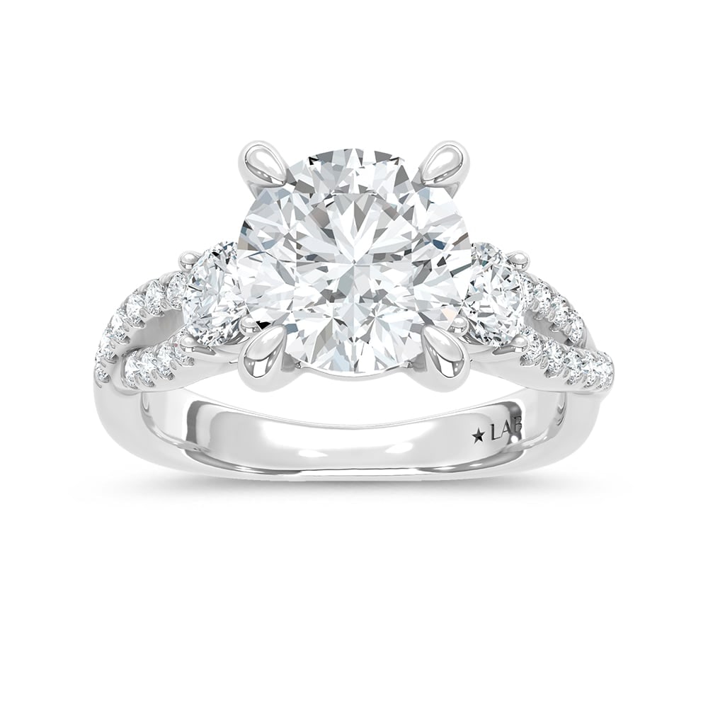 14K White Gold Lab Grown Diamond 3 3/4 Ct.Tw. Engagement Ring (1 of 4)