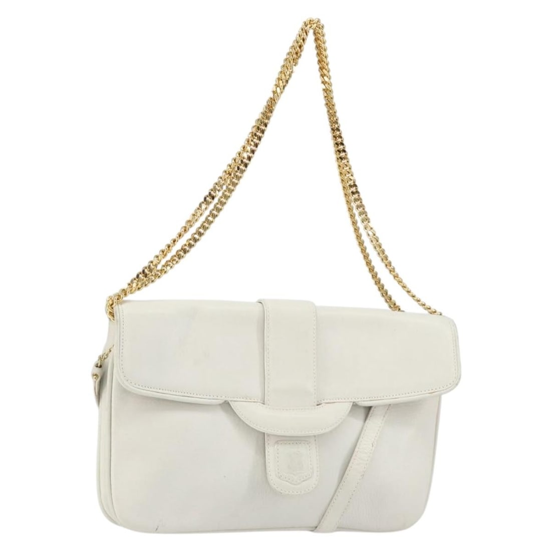 White Leather Celine Shoulder Bag Vintage Model for Women: White Leather Celine Shoulder Bag Vintage Model for Women This pre-owned CELINE vintage shoulder bag is crafted from white leather and features a classic shoulder strap design. Made in Italy and inten