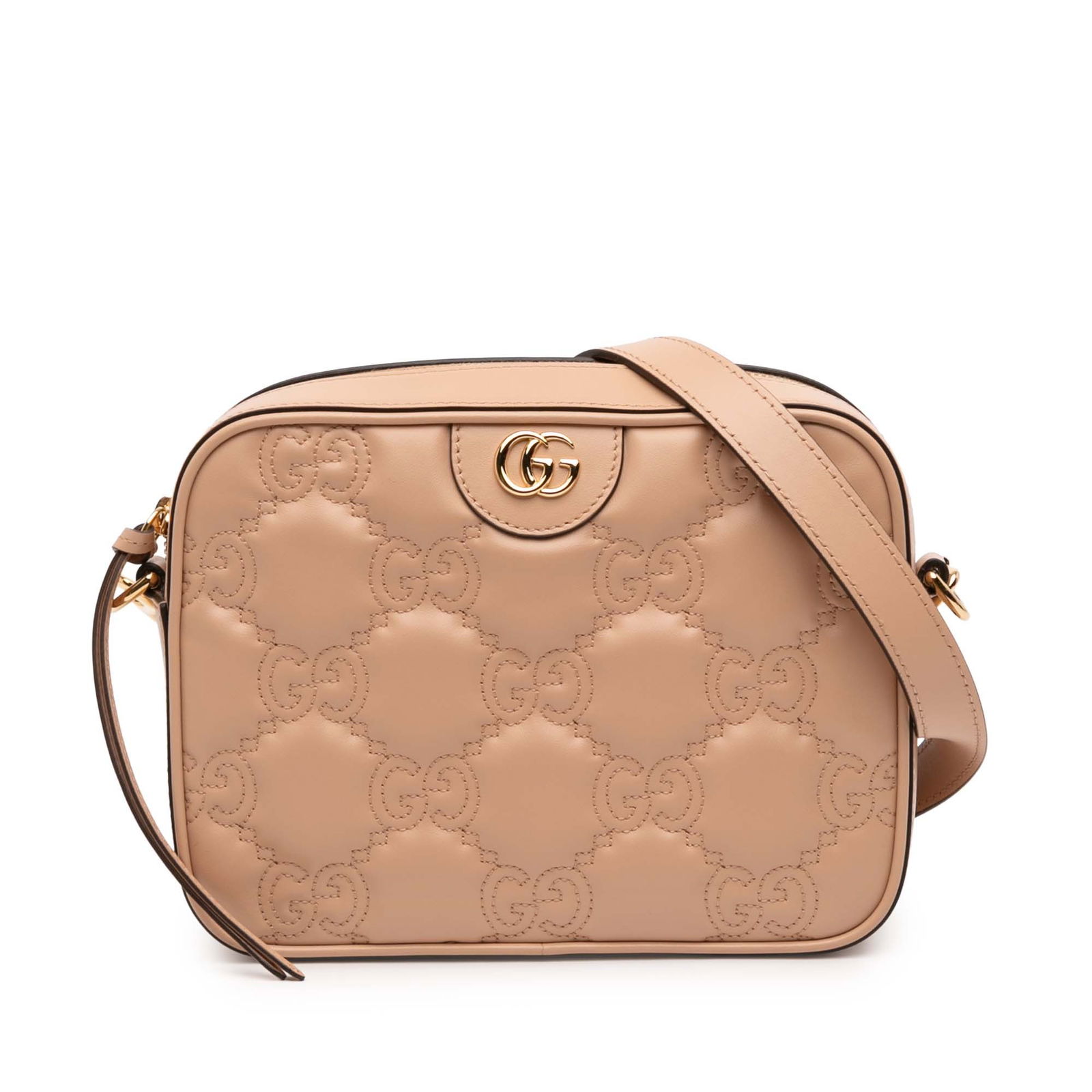 Gucci GG Matelasse Small Quilted Leather Crossbody Bag with Detachable Strap: Gucci GG Matelasse Small Quilted Leather Crossbody Bag with Detachable Strap This Gucci Small GG Matelasse Leather Crossbody bag features a quilted leather body in brown, a detachable flat leather sho