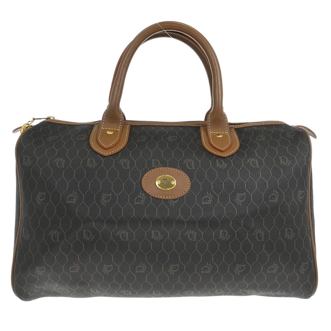 Dior Honeycomb Black Leather Medium Duffle Bag with Double Handles: Dior Honeycomb Black Leather Medium Duffle Bag with Double Handles This Christian Dior Honeycomb duffle handbag features a black leather exterior accented with the brand's signature logo. Designed wit