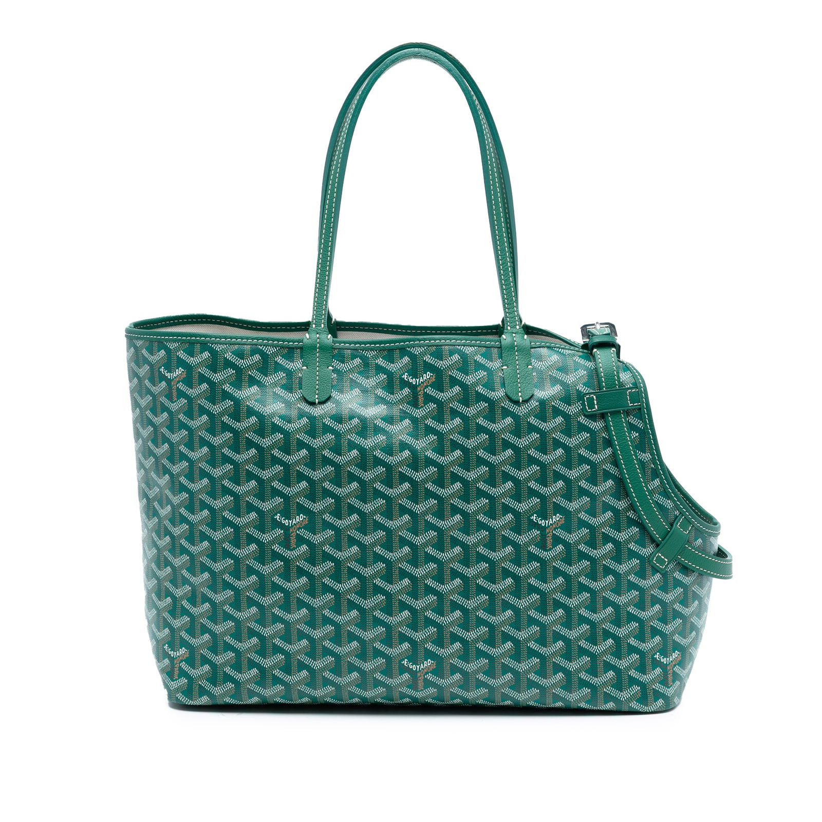 Goyard Goyardine Green Pet Travel Bag with Leather Trim (1 of 7)