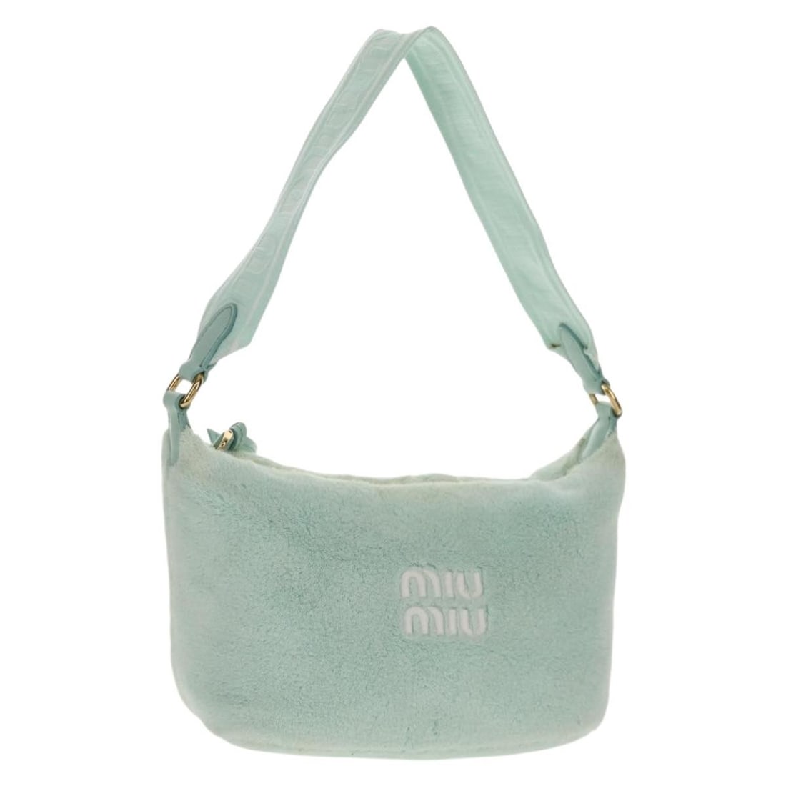 Miu Miu Turquoise Blue Gold Shoulder Bag Pile BA8734V (1 of 18)