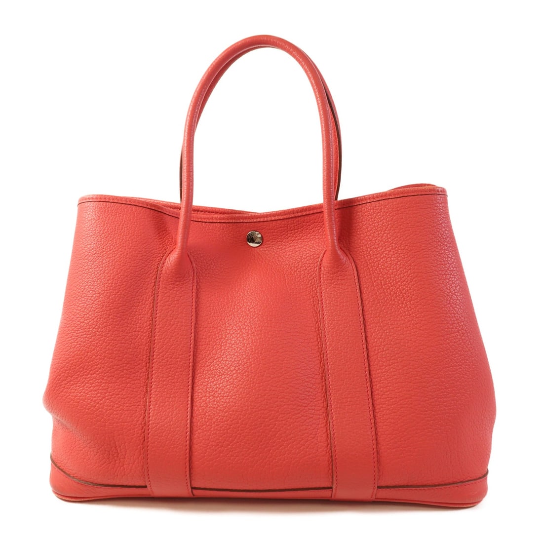 Hermes Garden Party PM Red Negonda Leather Tote Bag with Palladium Hardware (1 of 17)
