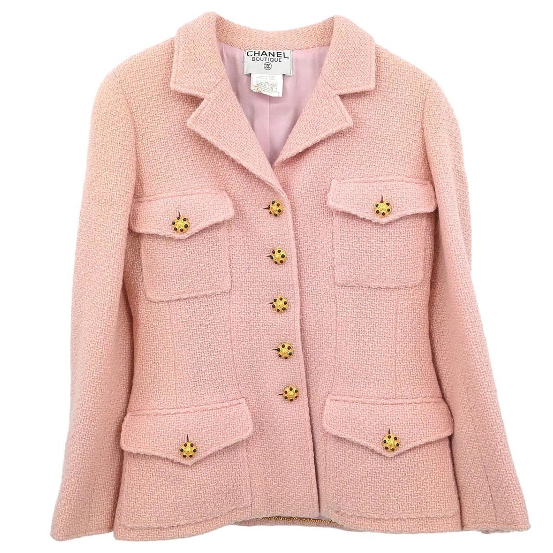 Pink Wool Alpaca Collared Jacket by Chanel Vintage 96A Size 42 (1 of 11)