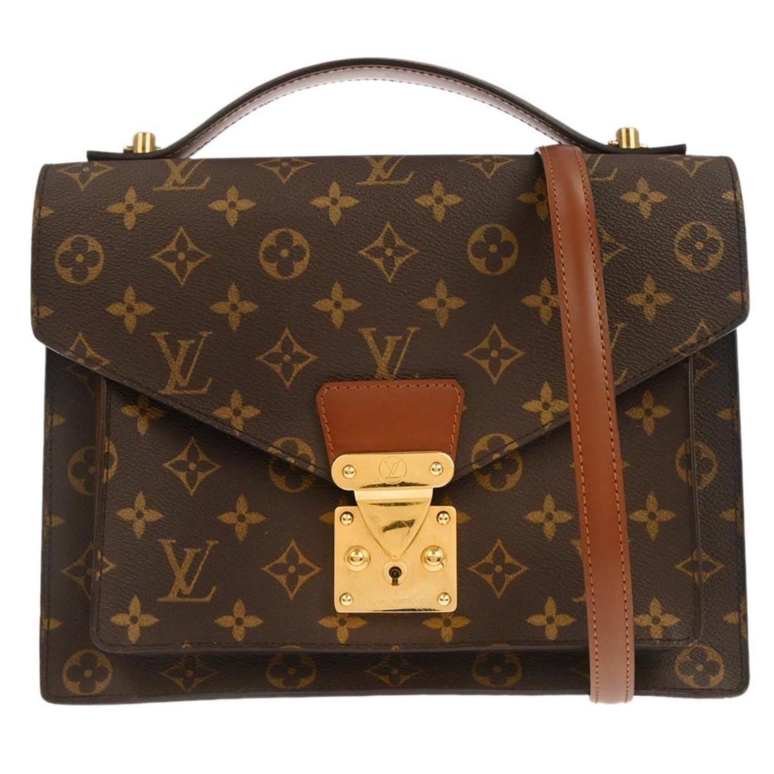 Louis Vuitton Monceau 28 Monogram Leather Medium Top Handle Bag M51185: Louis Vuitton Monceau 28 Monogram Leather Medium Top Handle Bag M51185 The Louis Vuitton Monceau 28 Business Handbag features the signature Monogram pattern on brown leather with logo accents. This me