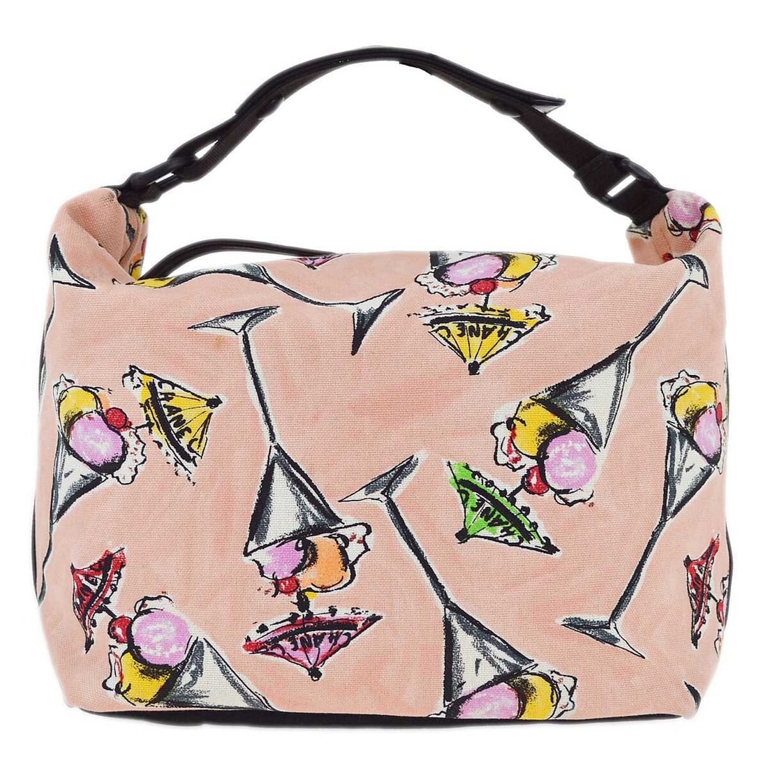 Chanel Pink Parfait Print Canvas Handbag with Top Handle: Chanel Pink Parfait Print Canvas Handbag with Top Handle This Chanel Pink Parfait Print Handbag is a stylish and functional accessory perfect for daily use or special occasions. Made from durable canv