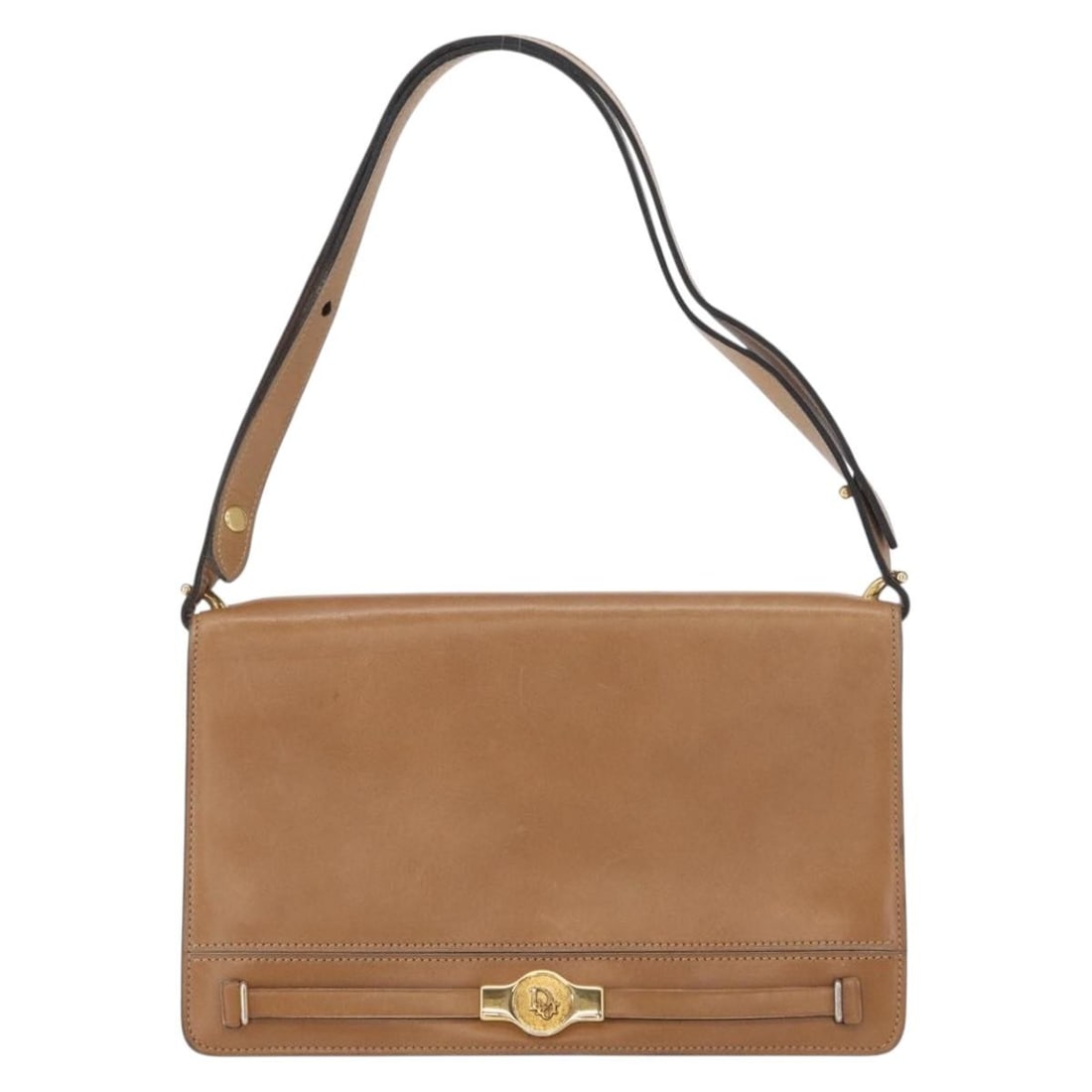 Christian Dior Leather Brown Shoulder Bag Vintage 26cm by 16cm: Christian Dior Leather Brown Shoulder Bag Vintage 26cm by 16cm This vintage Christian Dior shoulder bag for women features brown leather construction with signs of wear including surface scratches, ru