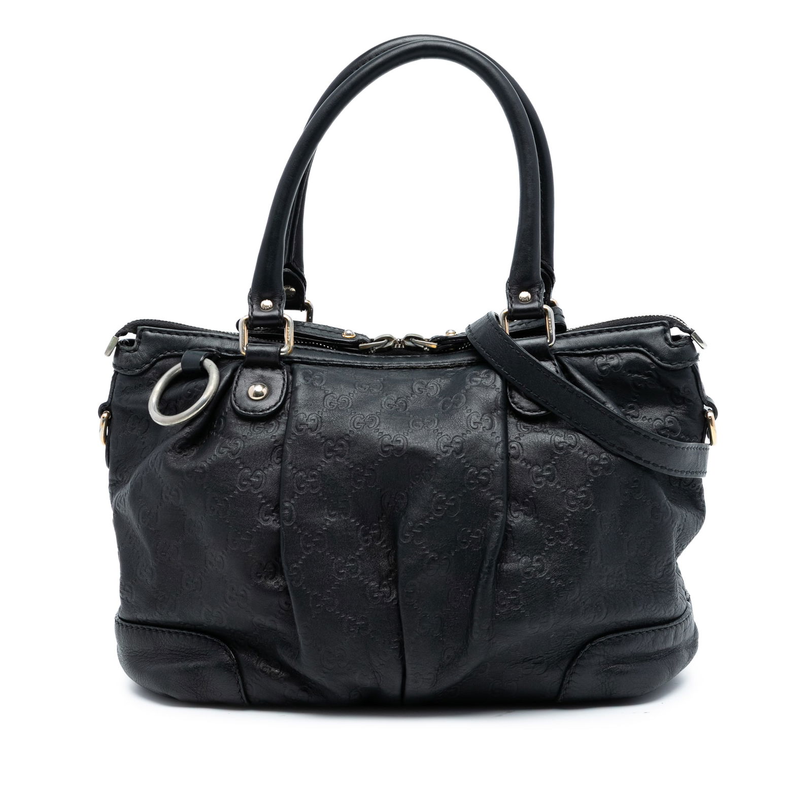 Gucci Guccissima Sukey Black Leather Satchel with Detachable Strap (1 of 7)