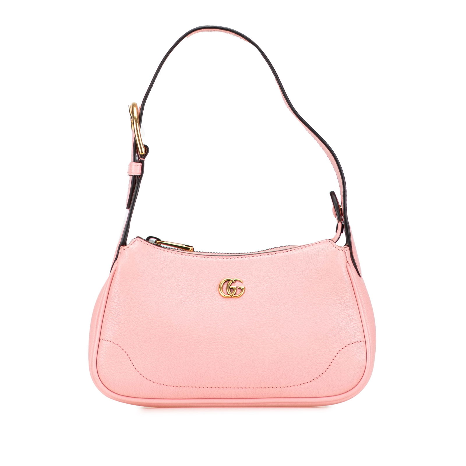 Gucci Mini Aphrodite Pink Goatskin Shoulder Bag: Gucci Mini Aphrodite Pink Goatskin Shoulder Bag This Gucci Mini Goatskin Aphrodite Shoulder Bag is a stylish accessory crafted from high-quality goatskin leather, featuring a chic pink hue. It include