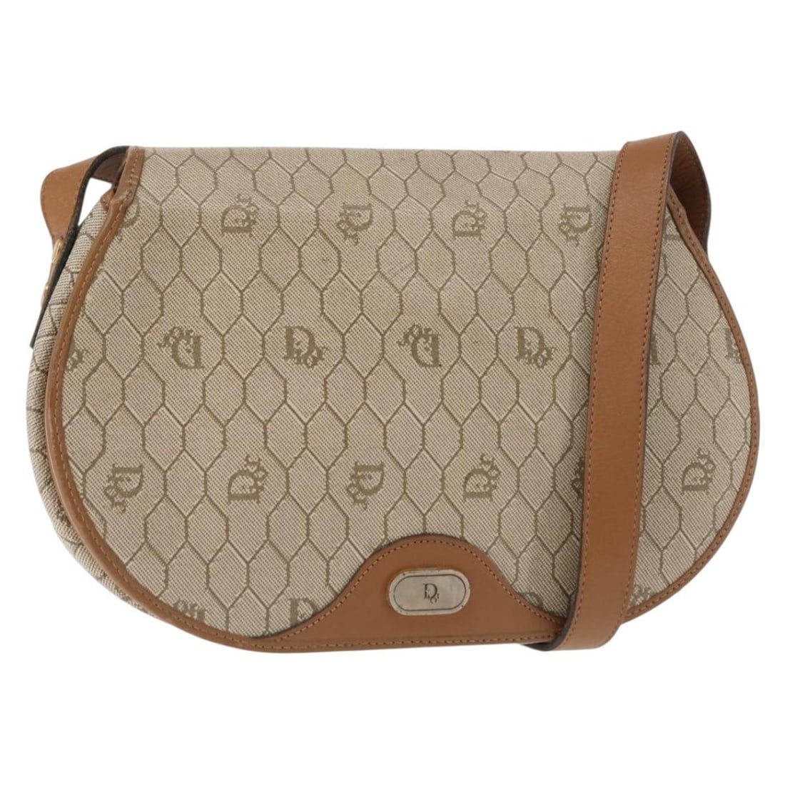 Dior Honeycomb Beige Canvas Vintage Crossbody Flap Shoulder Bag: Dior Honeycomb Beige Canvas Vintage Crossbody Flap Shoulder Bag This Christian Dior Vintage Honeycomb Flap Crossbody Bag features a beige coated canvas exterior with a signature honeycomb pattern. Des