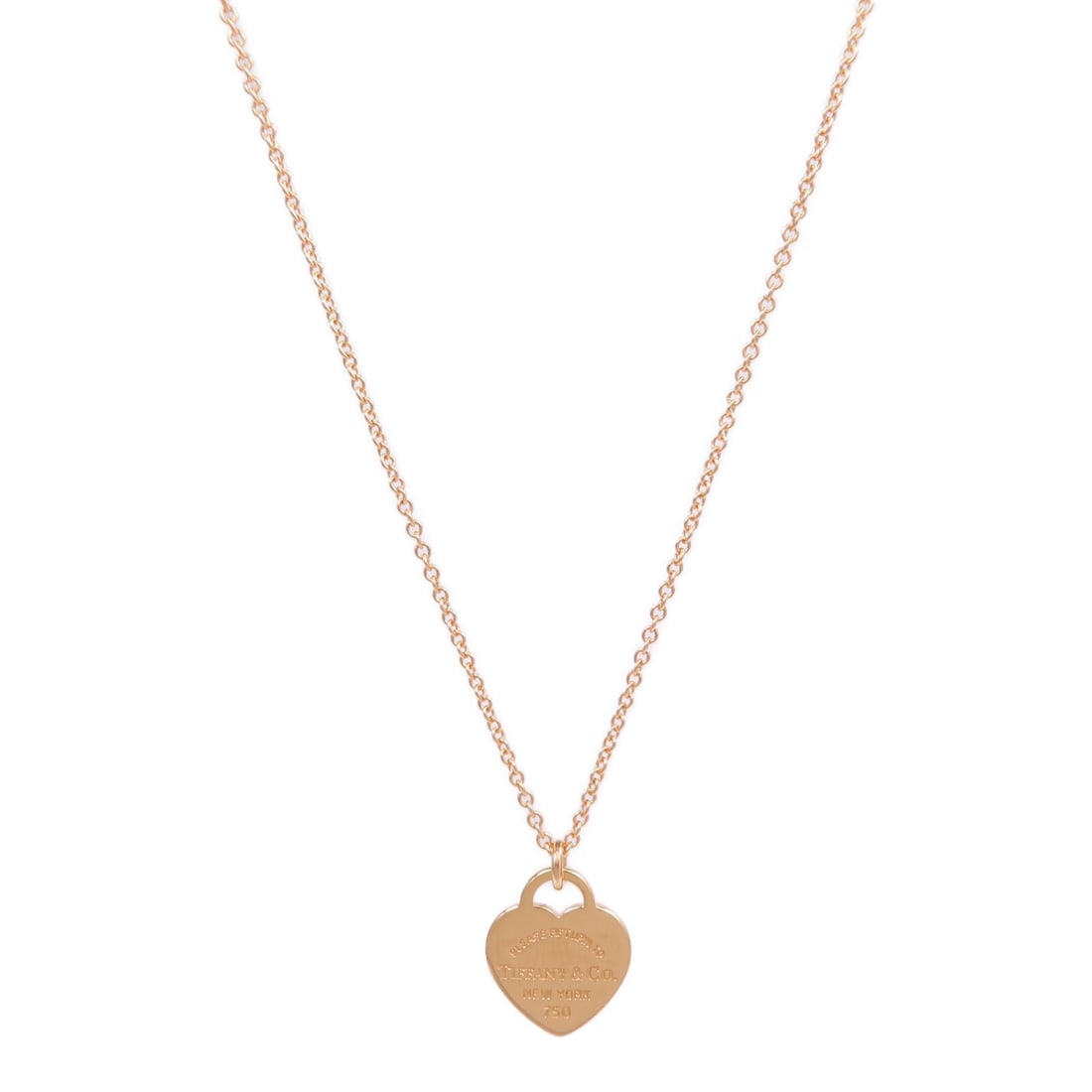 Return To Tiffany Mini Pendant Necklace 18K Rose Gold: Return To Tiffany Mini Pendant Necklace 18K Rose Gold This Tiffany & Co. Return to Tiffany mini necklace is crafted from 18K pink (rose) gold. It features a classic pendant design without any main sto