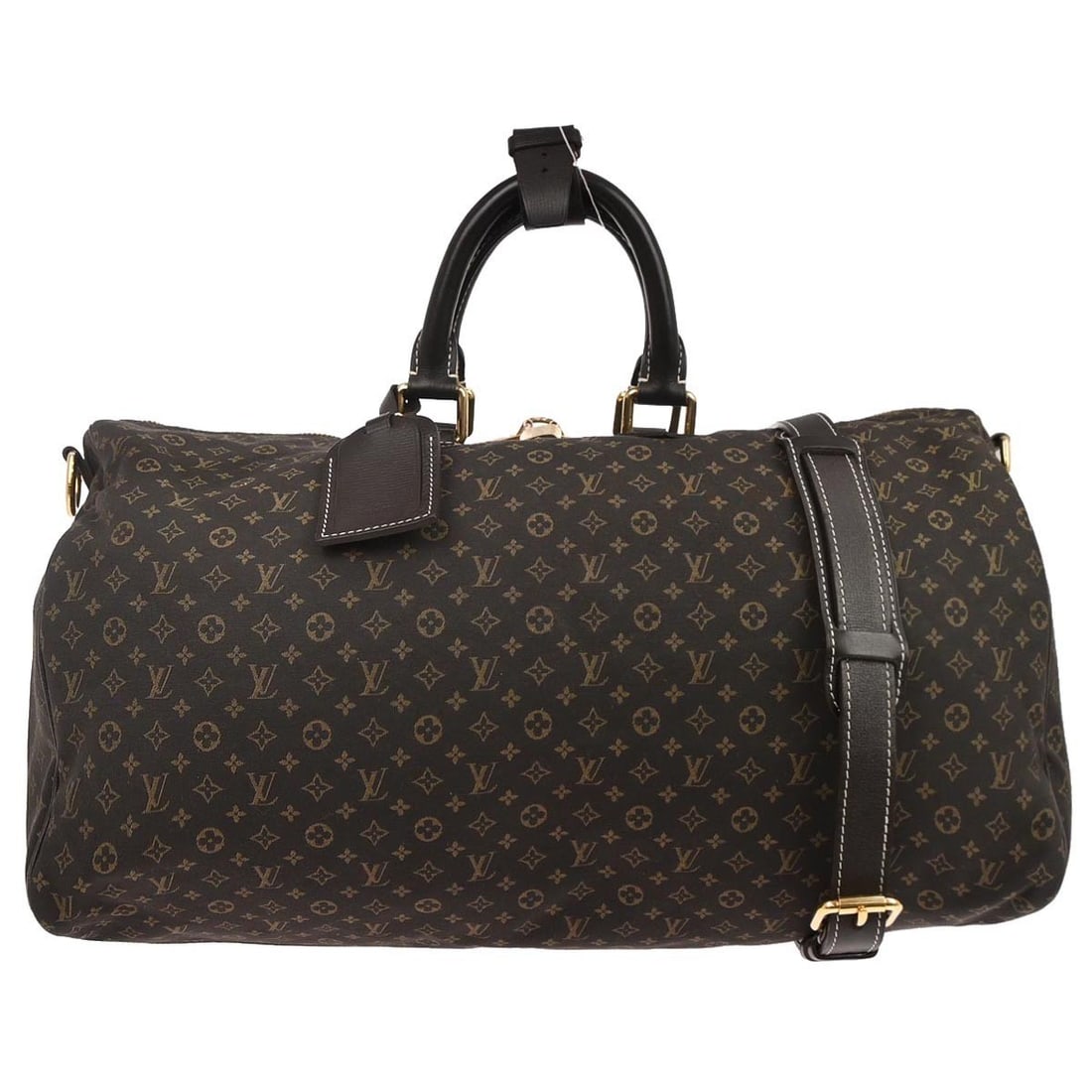 Louis Vuitton Idylle Speedy Voyage 45 Monogram Brown Canvas Leather Duffle Bag: Louis Vuitton Idylle Speedy Voyage 45 Monogram Brown Canvas Leather Duffle Bag This Louis Vuitton Idylle Speedy Voyage 45 duffle bag features the signature brown monogram pattern and is crafted from c