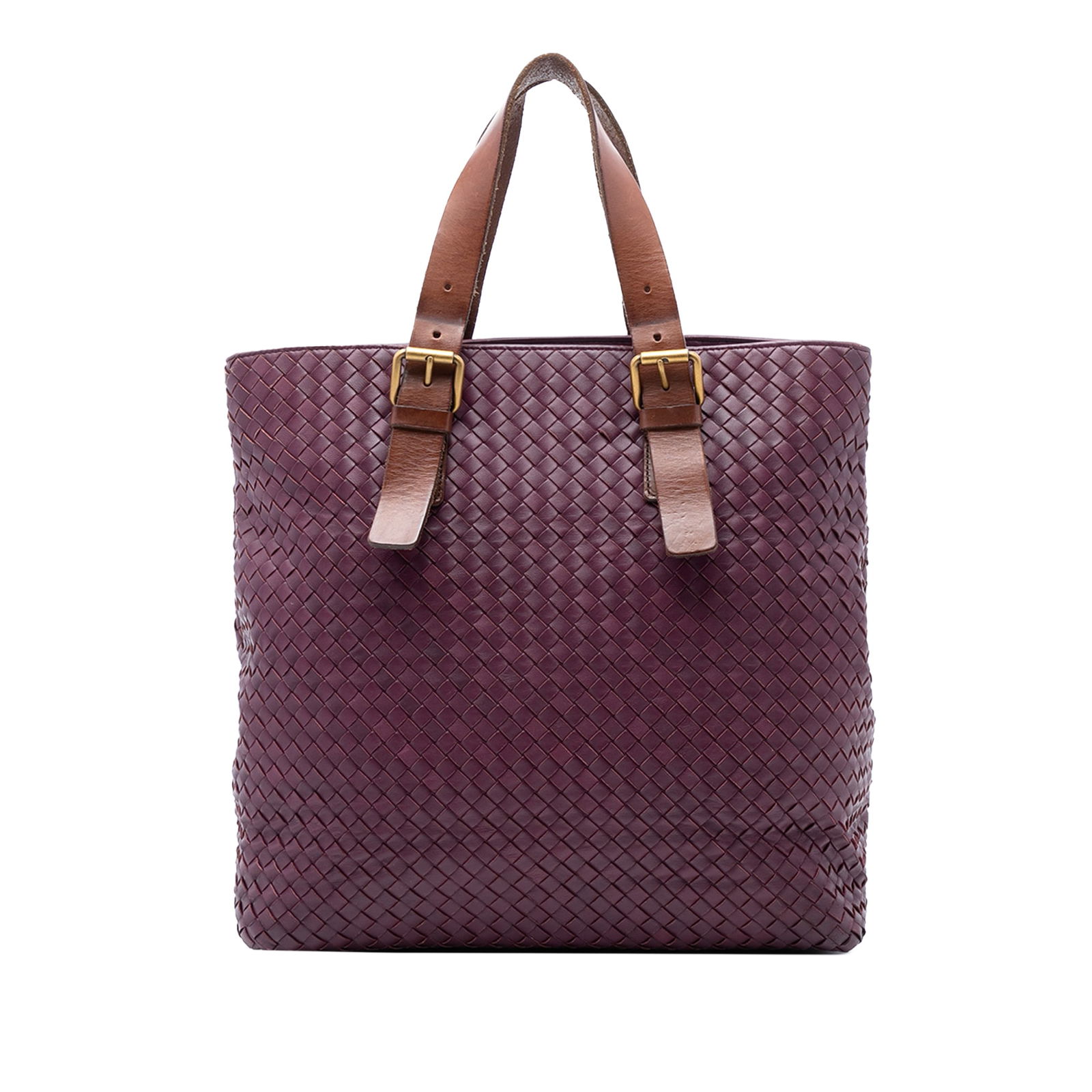 Bottega Veneta Purple Nappa Intrecciato Belt Strap Tote Bag: Bottega Veneta Purple Nappa Intrecciato Belt Strap Tote Bag This Bottega Veneta Bicolor Nappa Intrecciato Belt Strap Tote is a stylish and practical choice for everyday use. Crafted from high-quality