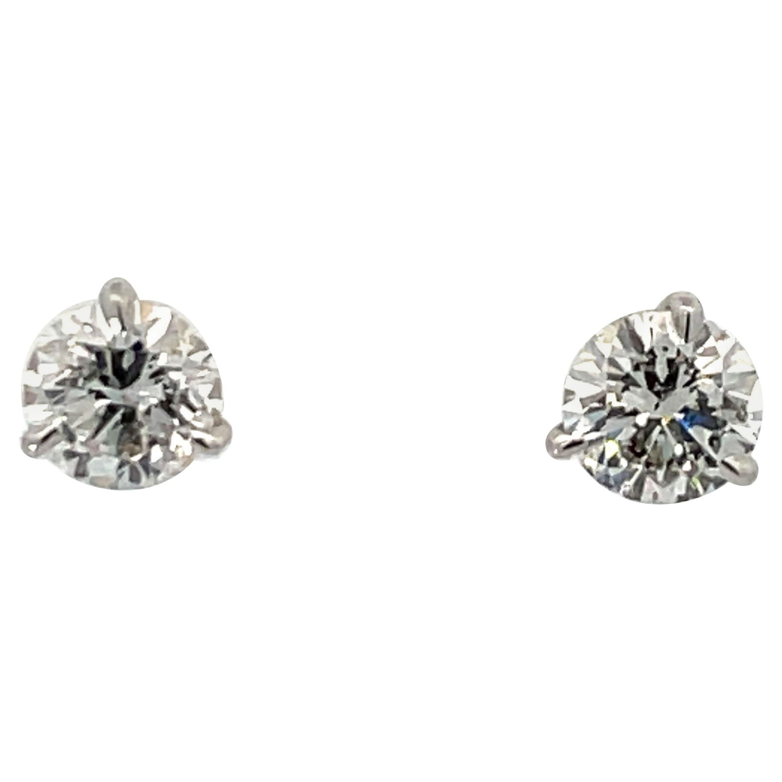 Harbor Diamonds 2.03ct G I1 Diamond Stud Earrings 18k White Gold Champagne Setting: Harbor Diamonds 2.03ct G I1 Diamond Stud Earrings 18k White Gold Champagne Setting These exquisite diamond stud earrings feature a contemporary design crafted from 18 karat white gold. With a total we