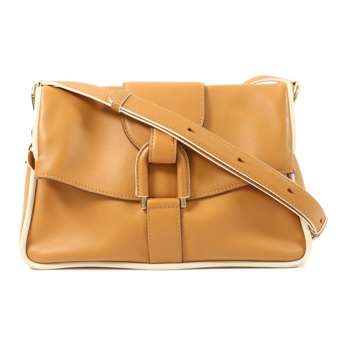 Delvaux Givry PM Brown Calfskin Shoulder Bag with Gold Hardware (1 of 16)