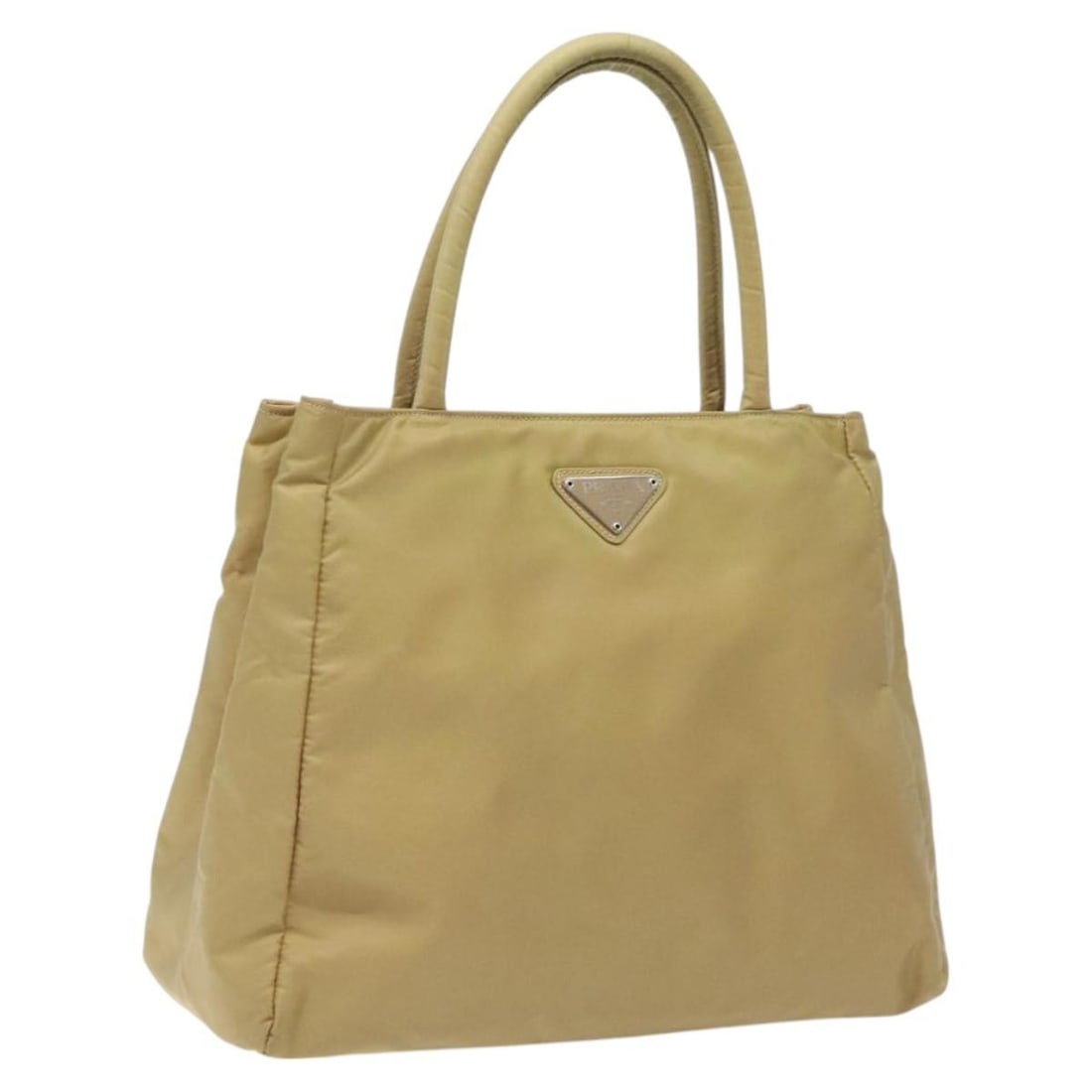 Prada Beige Nylon Vintage Tote Bag 31cm by 23cm by 11cm: Prada Beige Nylon Vintage Tote Bag 31cm by 23cm by 11cm This Prada Vintage Tote for women features a beige nylon exterior and offers a compact design suitable for everyday use. The tote shows signs of