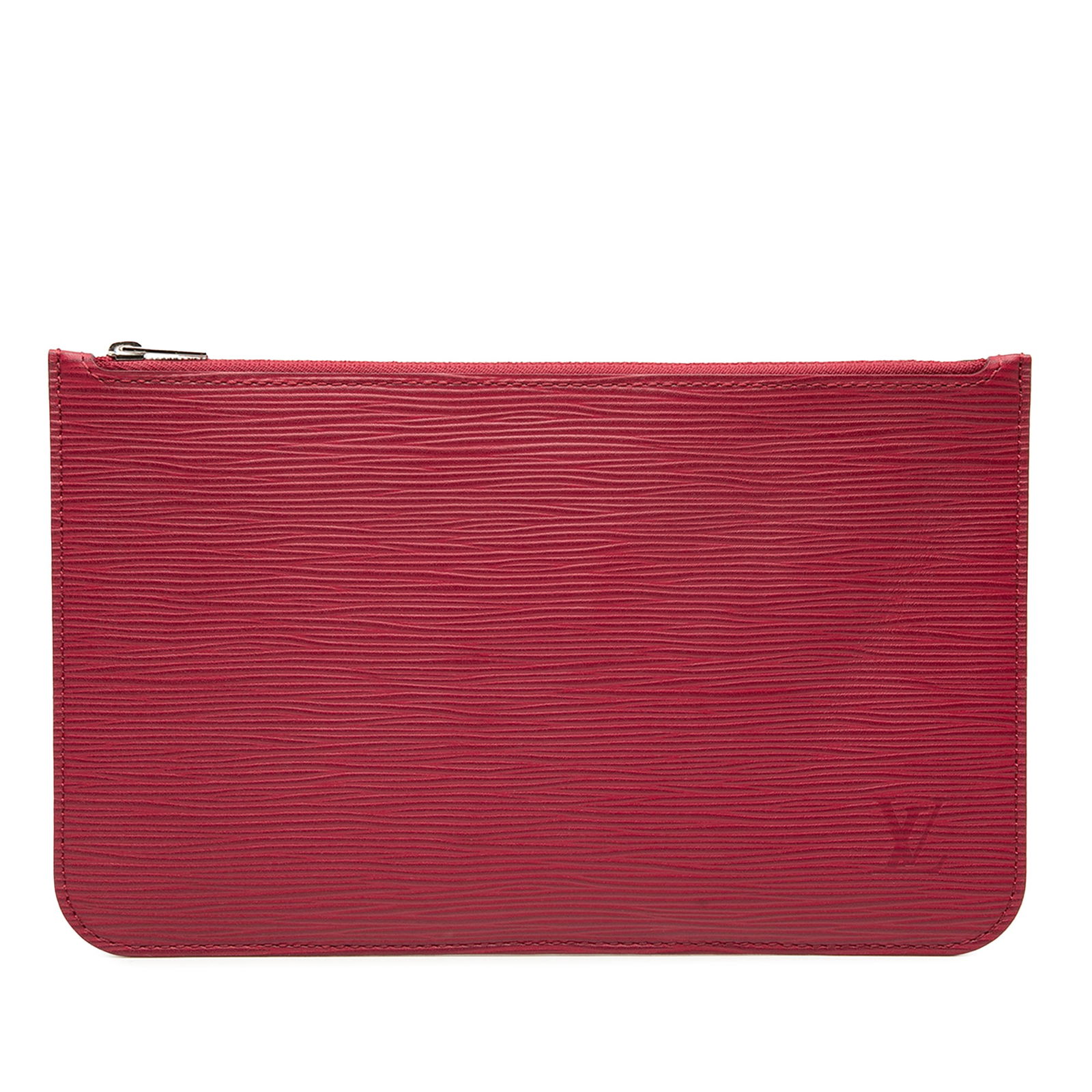 Red Epi Leather Neverfull Pouch by Louis Vuitton with Top Zip (1 of 7)