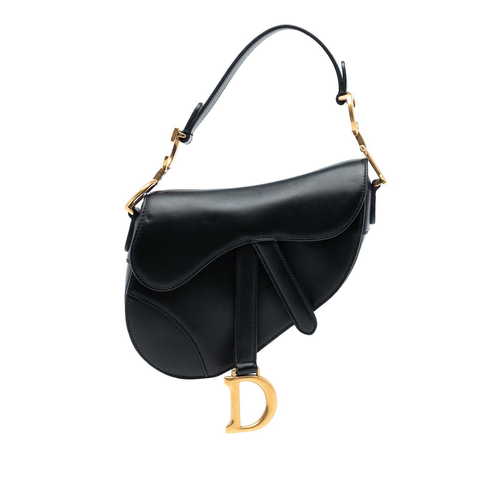 Black Leather Mini Saddle Shoulder Bag by Dior (1 of 7)