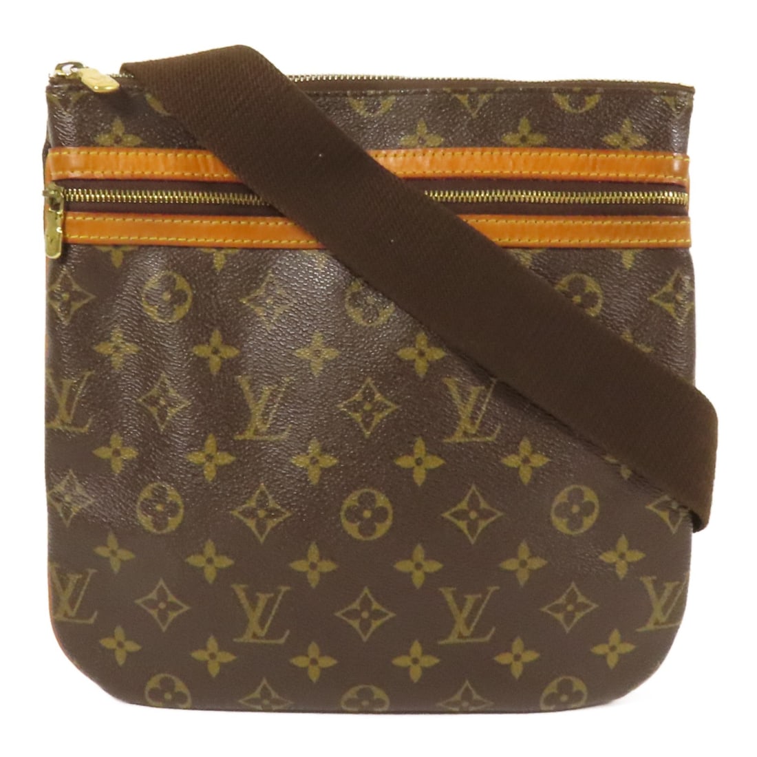 Louis Vuitton Pochette Bosphore Monogram Shoulder Bag with Gold Hardware (1 of 16)