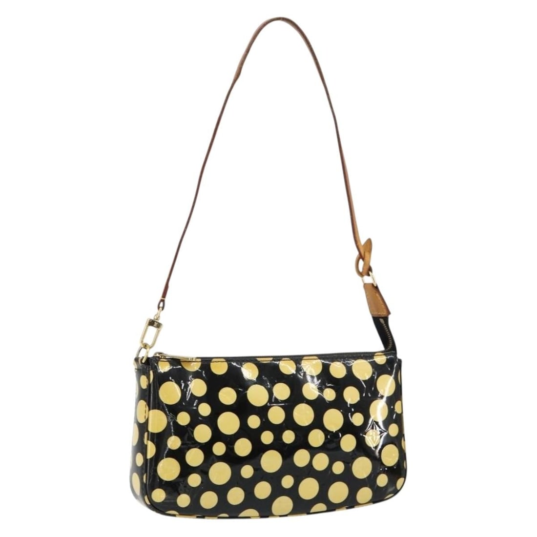 Louis Vuitton Vernis Black Patent Leather Pochette Accessoires NM Kusama Dots (1 of 18)