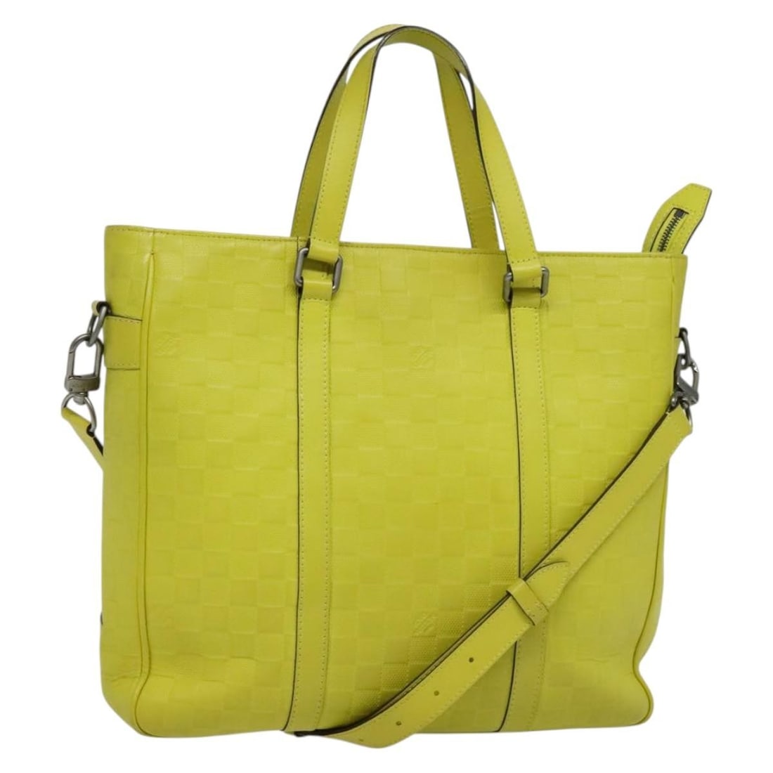 LOUIS VUITTON Damier Infini Tadao PM 2Way Handbag Yellow N41393 LV Auth: LOUIS VUITTON Damier Infini Tadao PM 2Way Handbag Yellow N41393 LV Auth This exquisite LOUIS VUITTON Damier Infini Tadao PM 2Way Bag showcases a vibrant yellow exterior crafted from premium Damier Inf