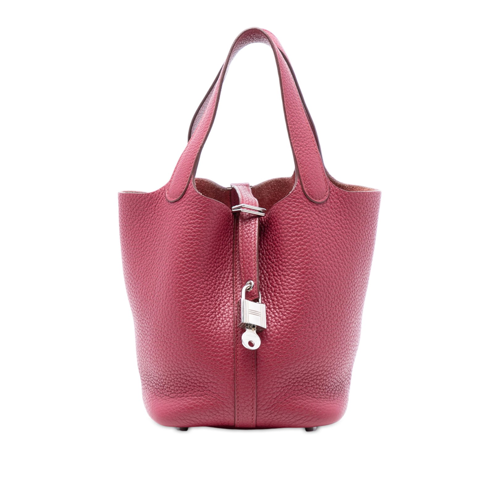 Hermes Picotin Lock 18 Clemence Leather Tote in Rubis Red (1 of 6)