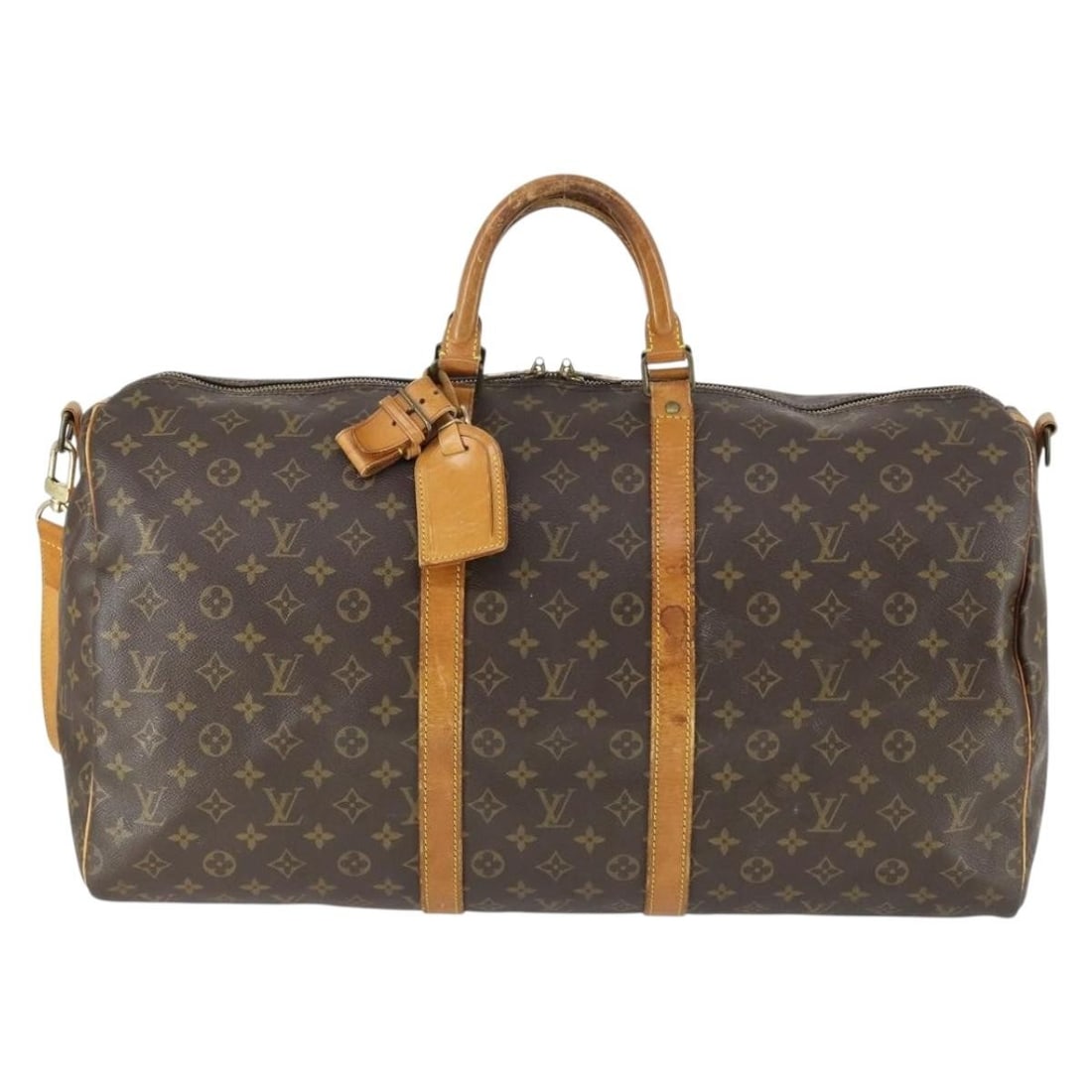 Louis Vuitton Keepall Bandouliere Monogram Canvas Travel Duffel Bag: Louis Vuitton Keepall Bandouliere Monogram Canvas Travel Duffel Bag The Louis Vuitton Keepall Bandouliere Bag features the signature Monogram canvas and is designed for unisex use. This brown travel b