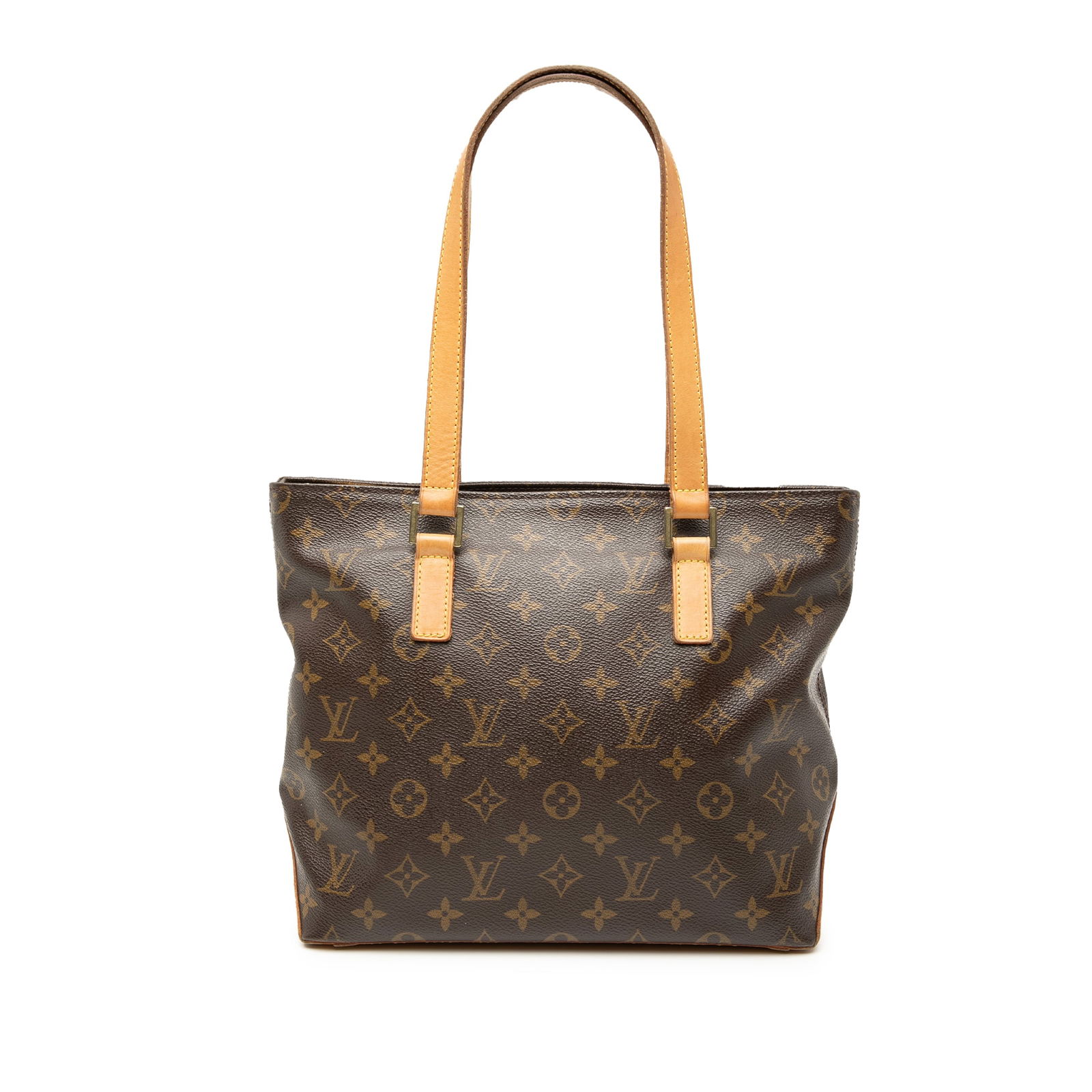 Louis Vuitton Cabas Piano Tote Bag in Monogram Canvas: Louis Vuitton Cabas Piano Tote Bag in Monogram Canvas The Louis Vuitton Monogram Cabas Piano features the iconic monogram canvas body with flat leather handles, a top zip closure, and an interior slip