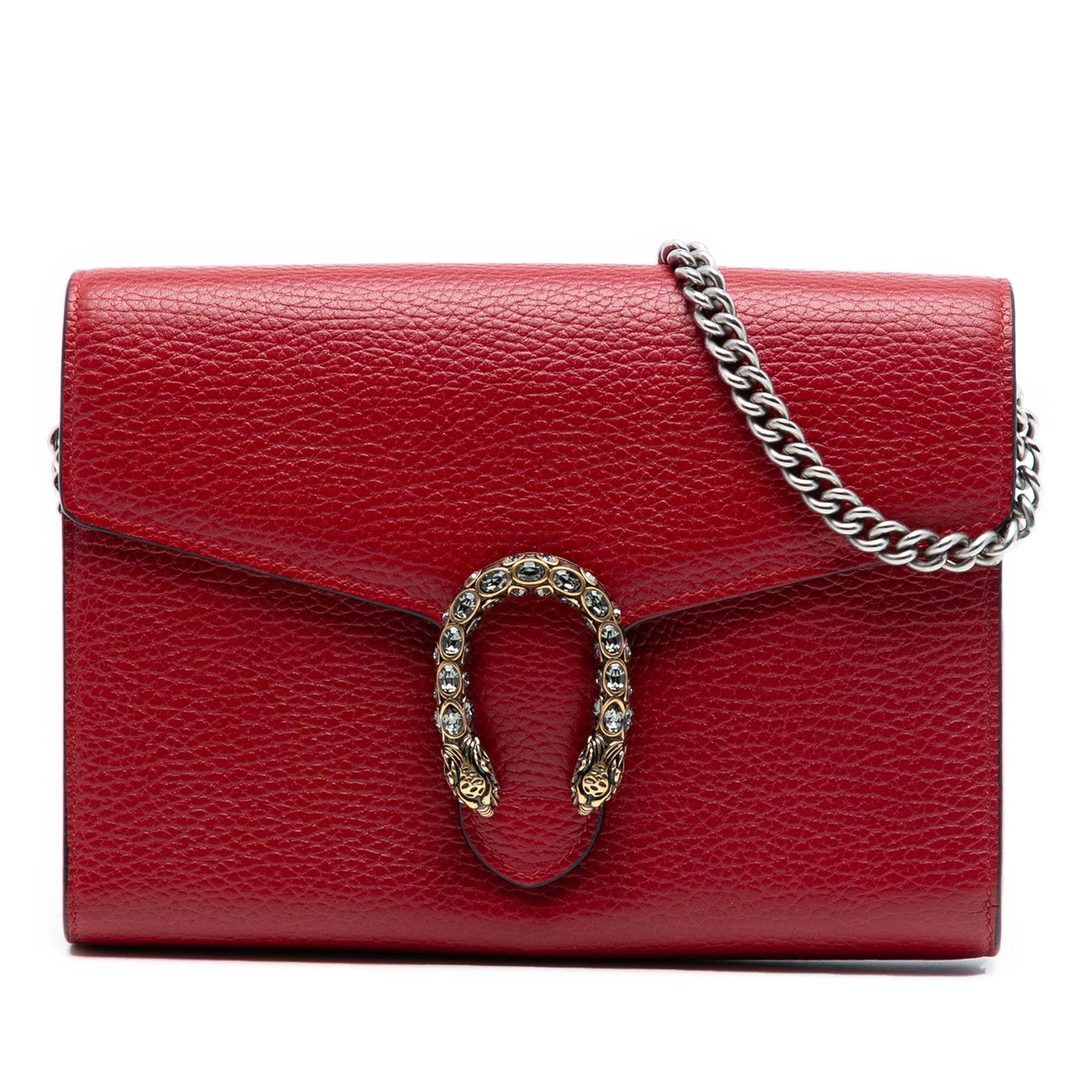 Gucci Dionysus Red Leather Wallet Chain Crossbody Bag (1 of 7)